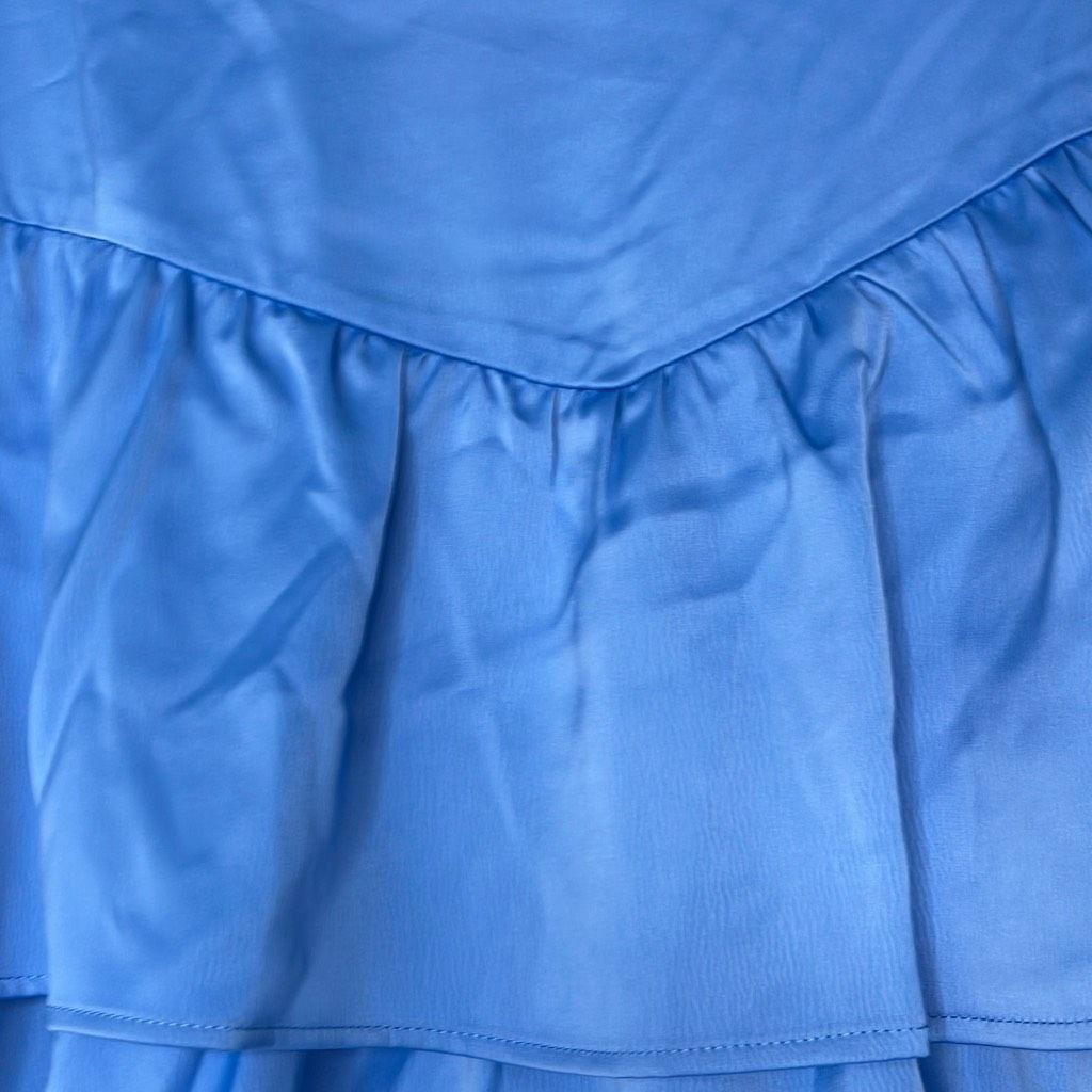 Other Something New Womens Size XL Tiered Mini Skirt Blue Zip Clos Size 32" / US 10 / IT 46 - 3 Thumbnail
