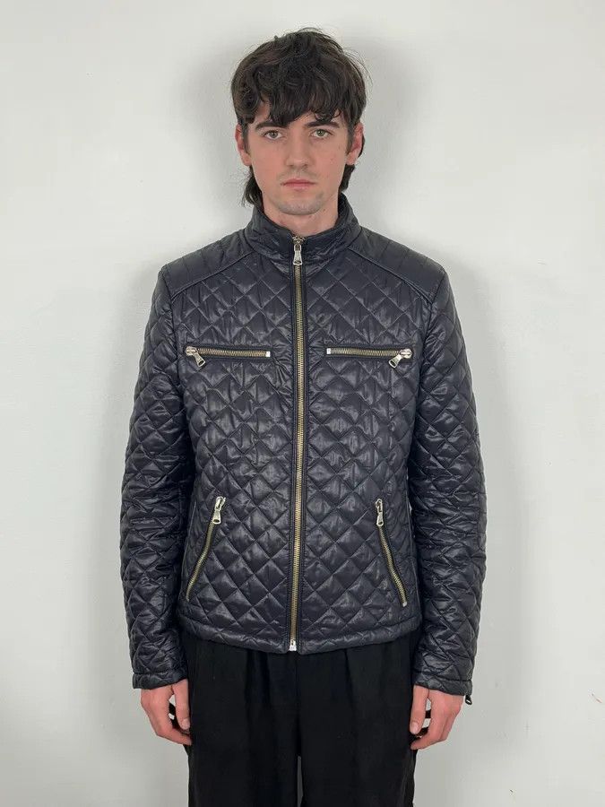 Dolce & Gabbana AW2007 Dolce & Gabbana Dark Purple Puffer Lamb Leather Jacket Size US M / EU 48-50 / 2 - 2 Thumbnail