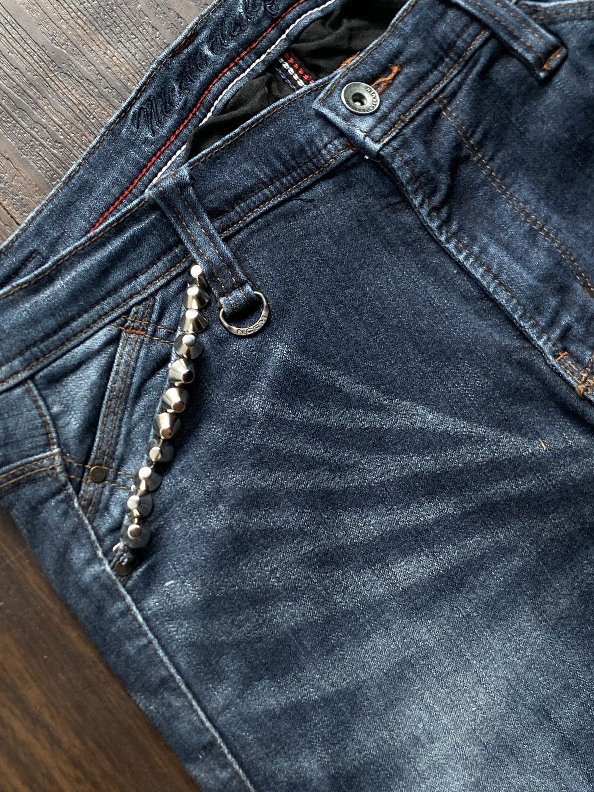 Japanese Brand NICOLE CLUB FOR MEN STUDDED INDIGO DENIM Size US 30 / EU 46 - 9 Thumbnail
