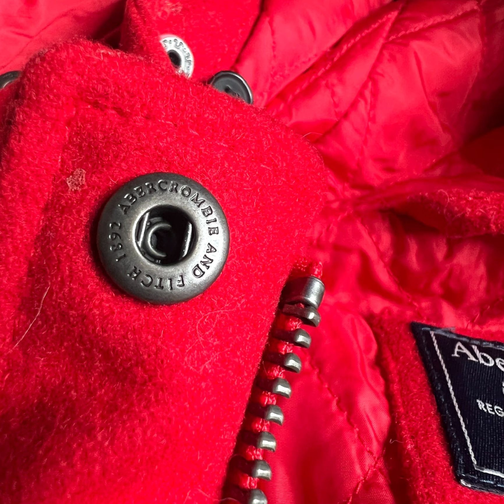 Abercrombie & Fitch VINTAGE Abercrombie & Fitch Red Wool Duffle Coat Hood Womens XL Winter Jacket Size XL / US 12-14 / IT 48-50 - 4 Thumbnail