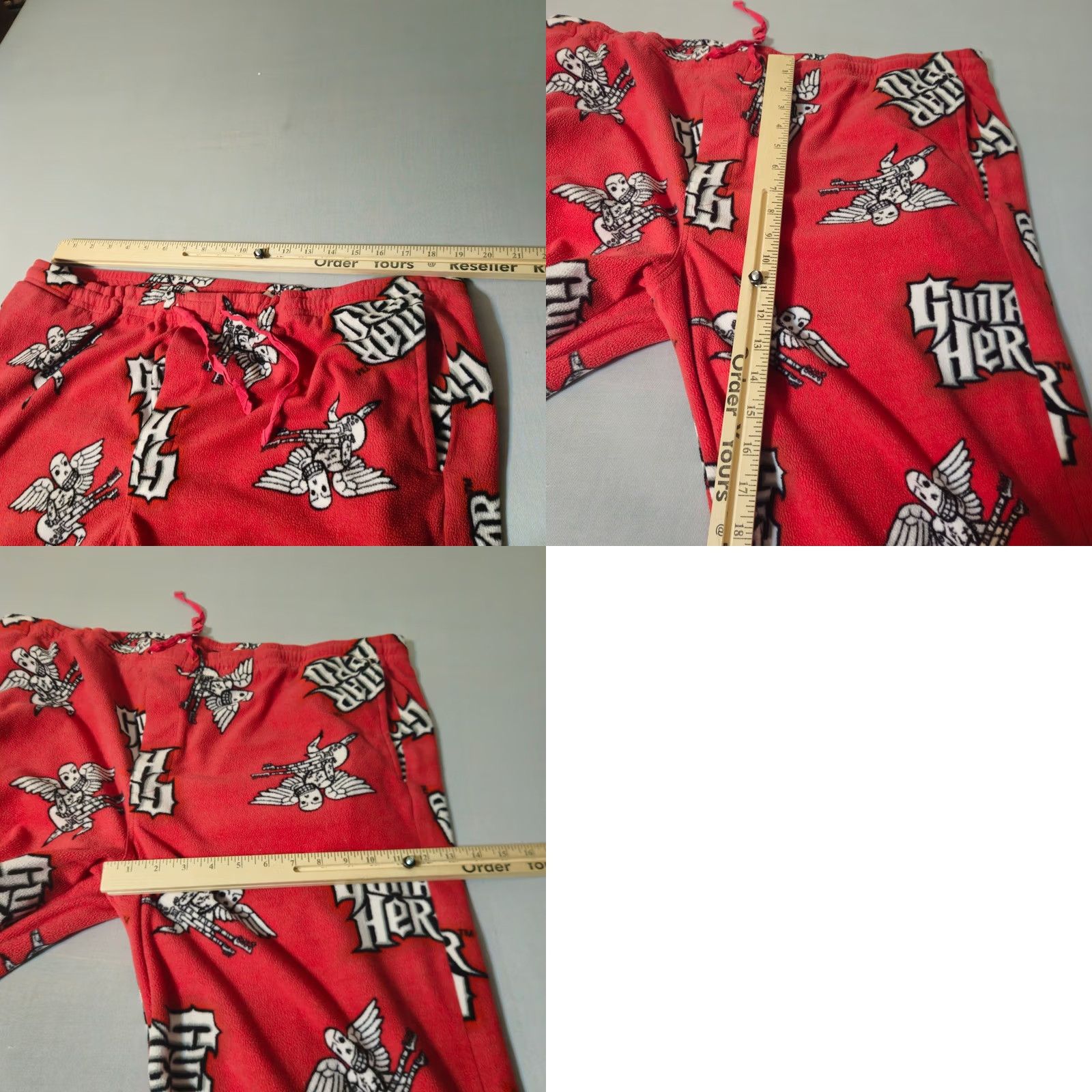 Vintage VINTAGE Guitar Hero Pajama Pants Mens L XL Red Fleece 2008 Activision VTG Gaming Lounge Size US 33 - 8 Thumbnail