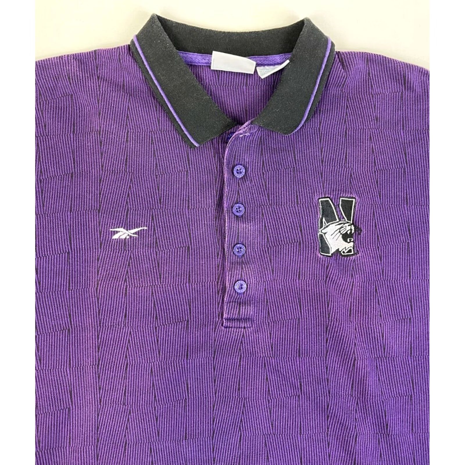 Reebok VINTAGE Reebok Northwestern University Polo Shirt Mens 2XL Purple 100% Cotton Embroidered Logo Northwestern University 90s Polo Shirt Size US XXL / EU 58 / 5 - 2 Thumbnail