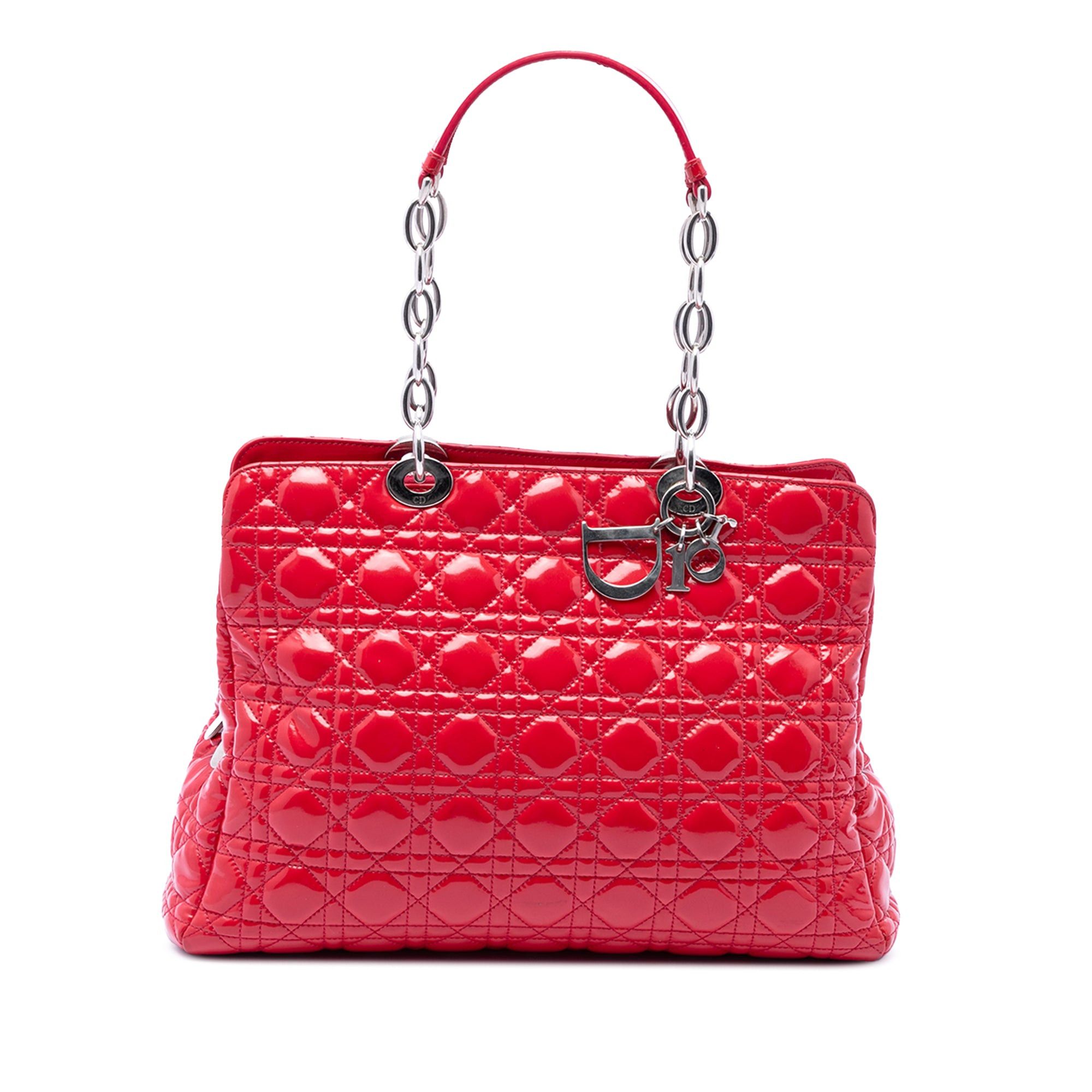 Dior Large Patent Cannage Lady Dior Soft Shopping Tote Size ONE SIZE - 1 Thumbnail
