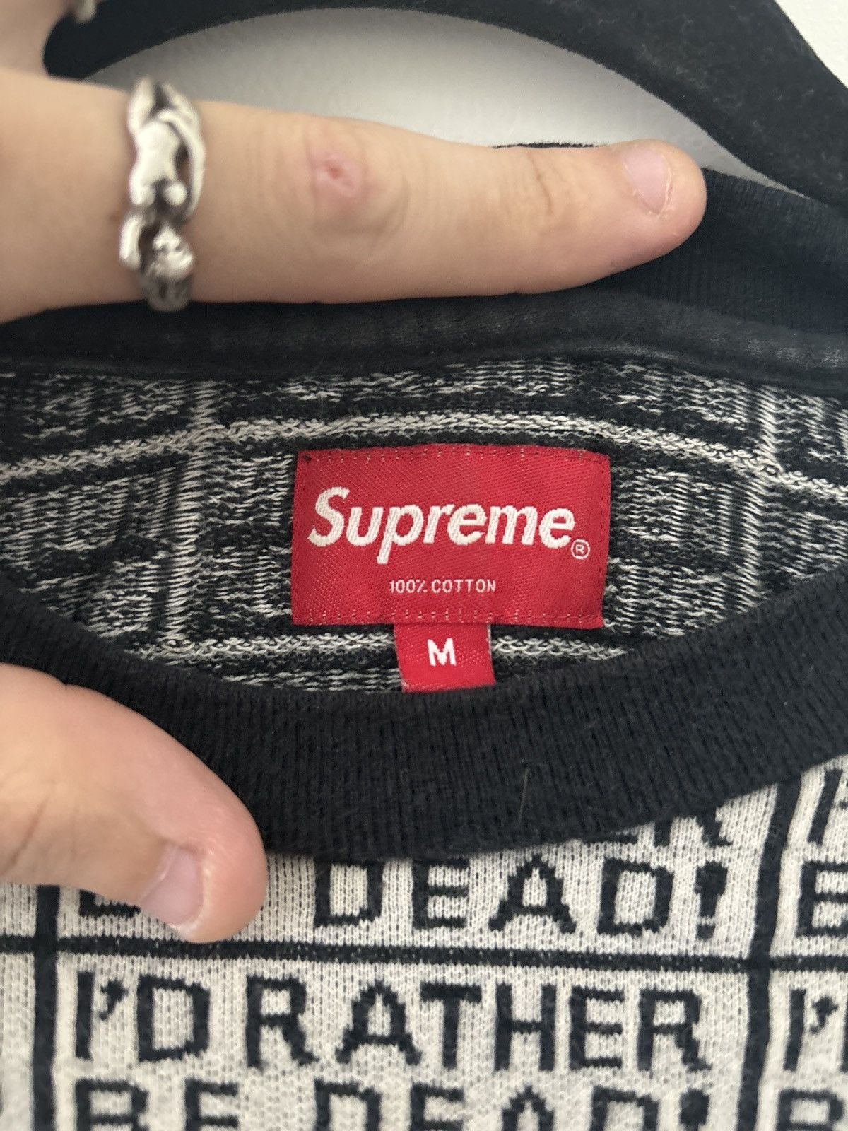 Supreme Supreme “Rather be dead” knit jacquard short sleeve shirt. Size US M / EU 48-50 / 2 - 4 Thumbnail