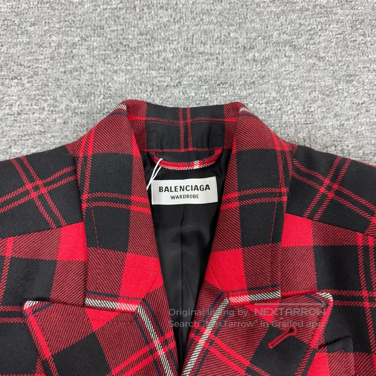 Balenciaga Balenciaga size 34 Red and black checkered wool hourglass s Size S / US 4 / IT 40 - 5 Thumbnail