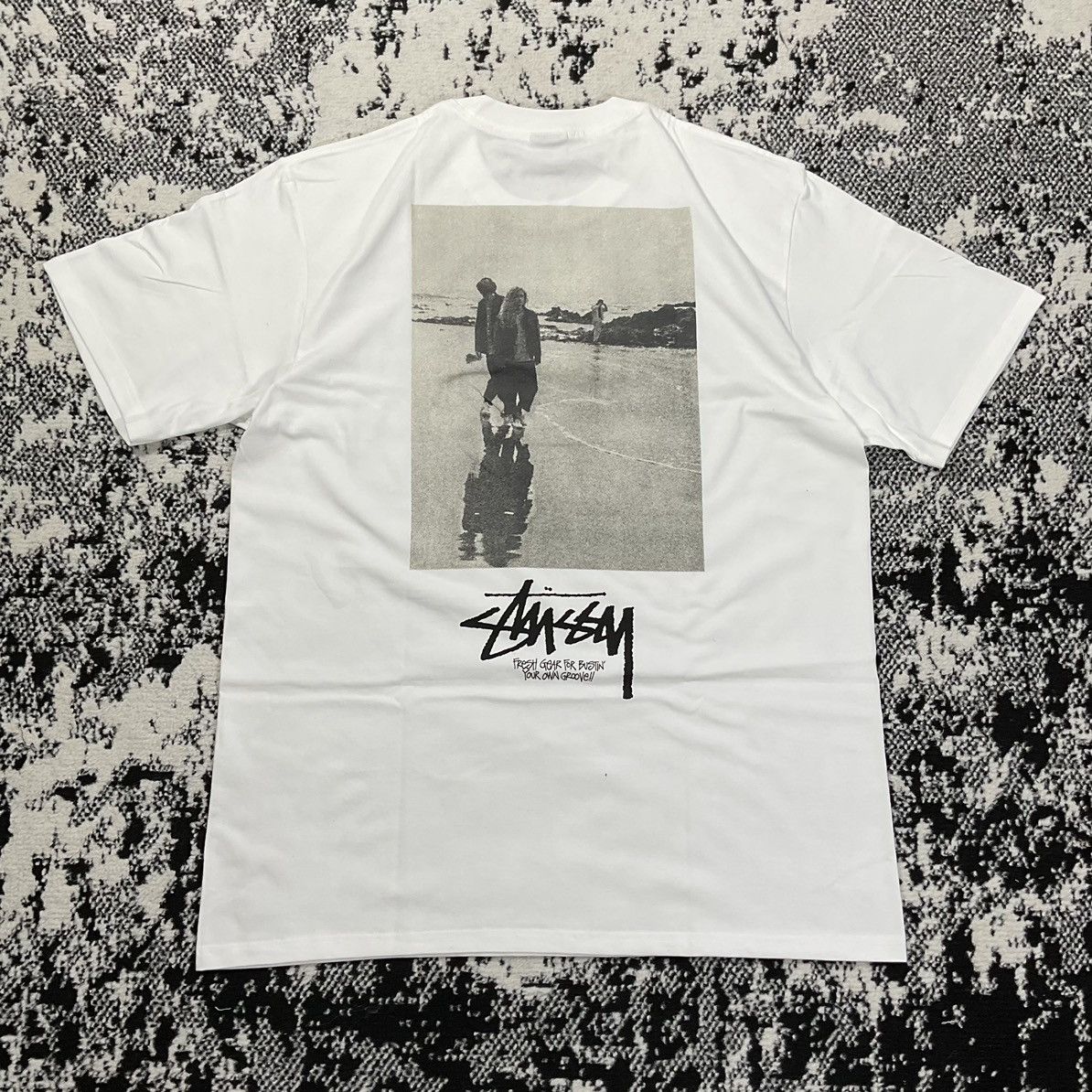 image of Stussy Low Tide Tee In White - L, Men's (Size XL)