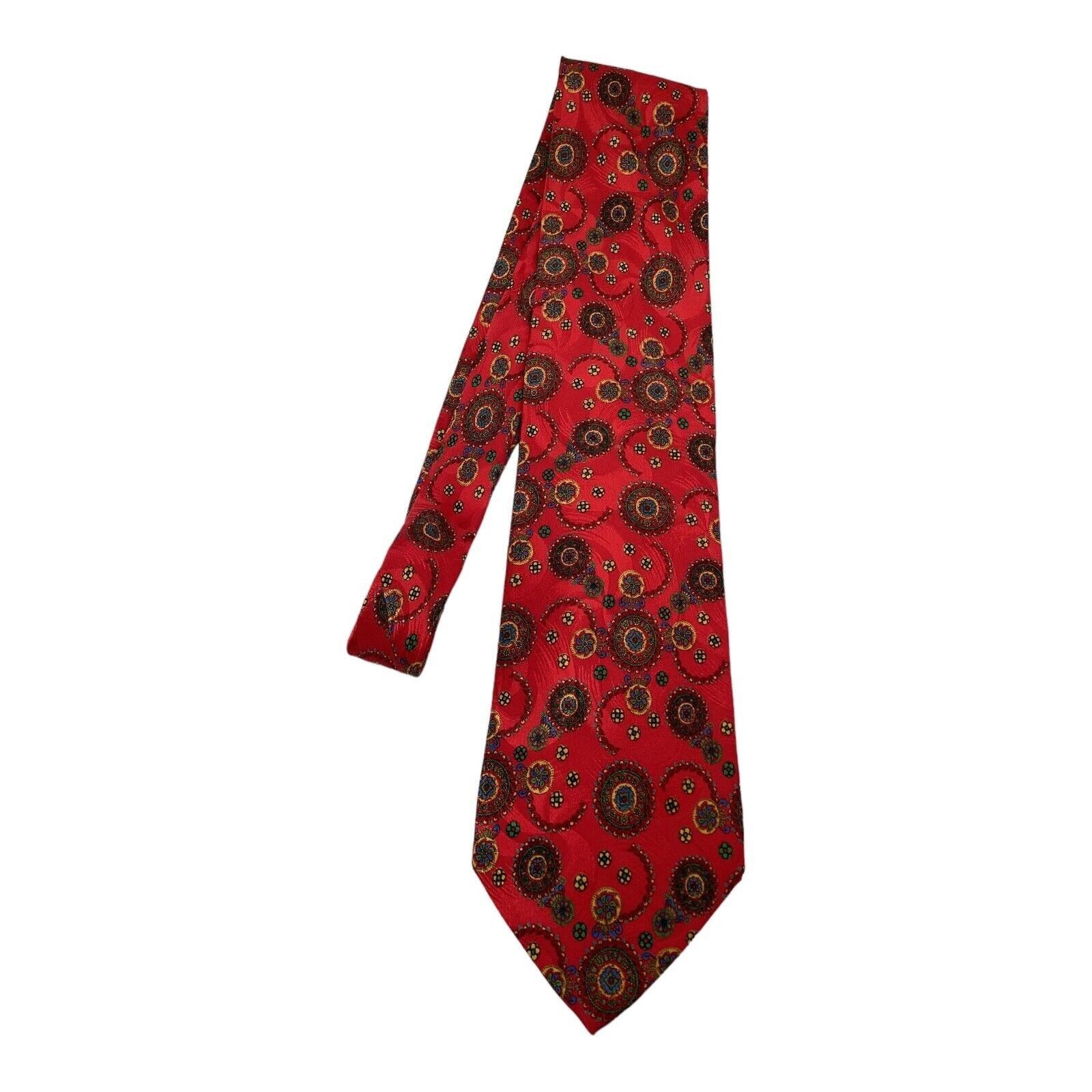 Brioni BRIONI Red Flower Print Luxury Designer Silk Tie Made In Ita Size ONE SIZE - 6 Thumbnail