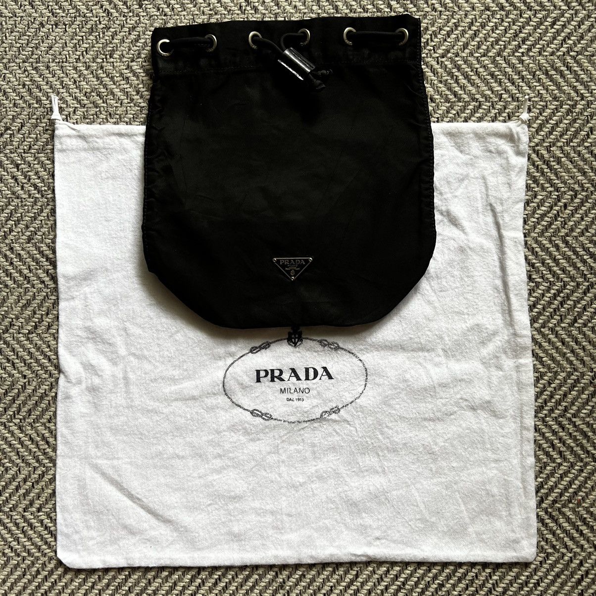 Prada Prada Black Tessuto Nylon Drawstring Pouch Size ONE SIZE - 6 Thumbnail