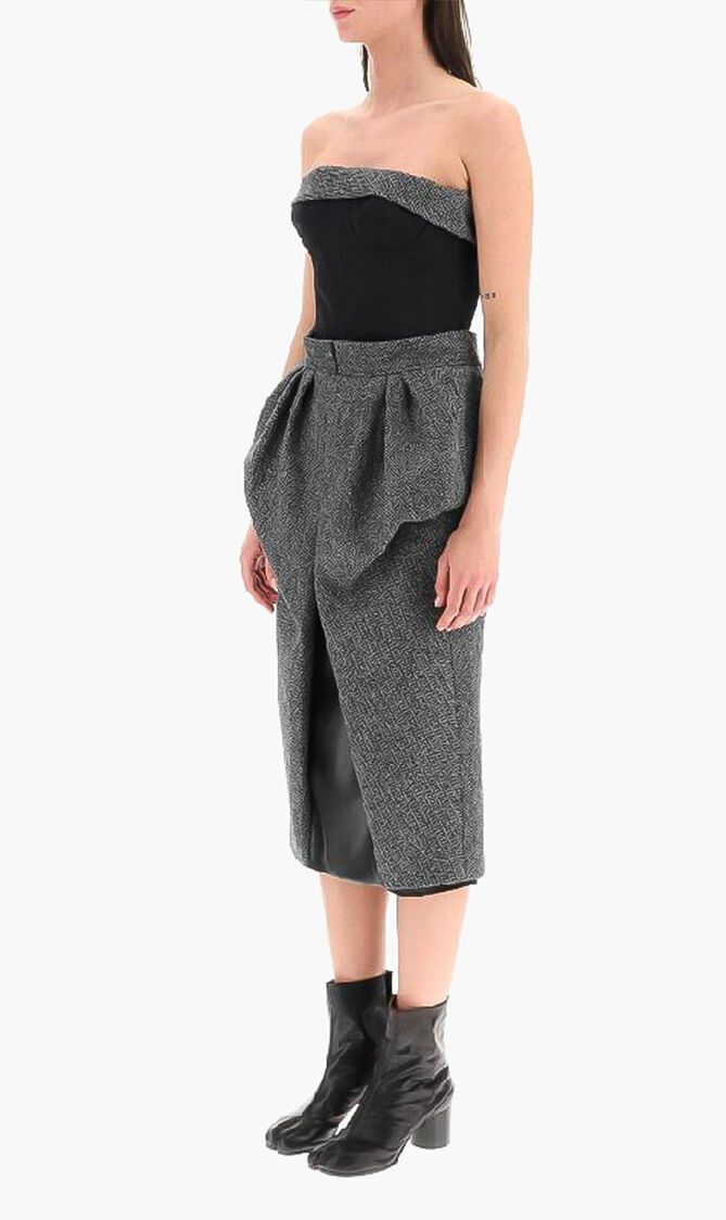 Maison Margiela o1y0625 Midi Dress in Gray/Black Size S / US 4 / IT 40 - 3 Thumbnail