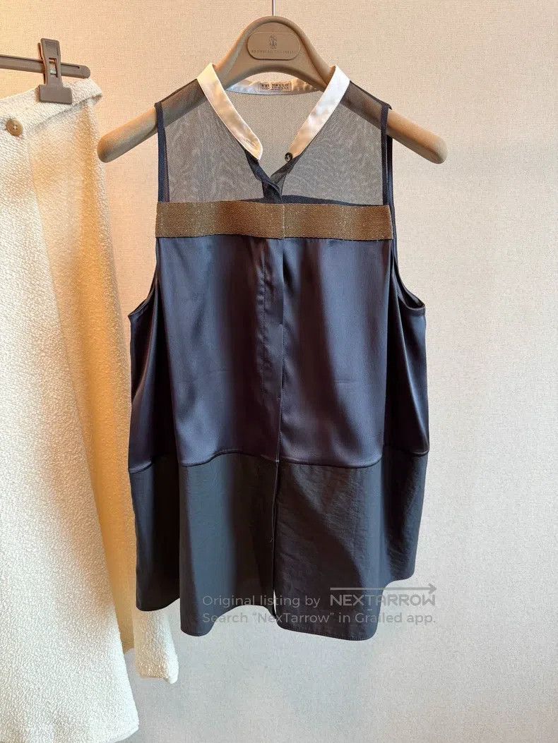 Brunello Cucinelli Brunello Cucinelli Beaded Silk Top Size M / US 6-8 / IT 42-44 - 1 Thumbnail