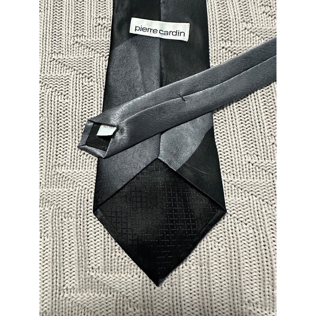Pierre Cardin Vintage 80s Pierre Cardin silver and black abstract silk tie Size ONE SIZE - 2 Thumbnail