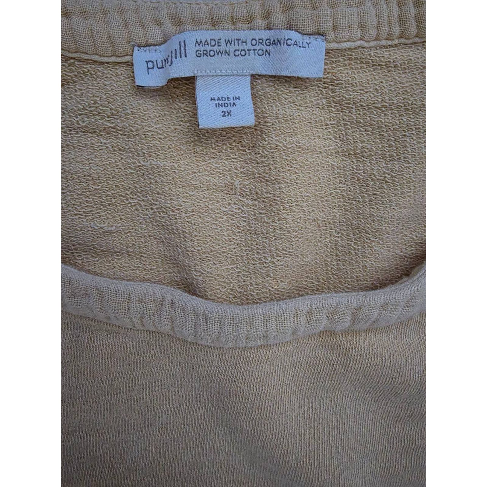 & Other Stories J.JILL Golden Yellow 100% Organic Cotton Knit 2X A001499 Size XXL / US 16-18 / IT 52-54 - 3 Thumbnail