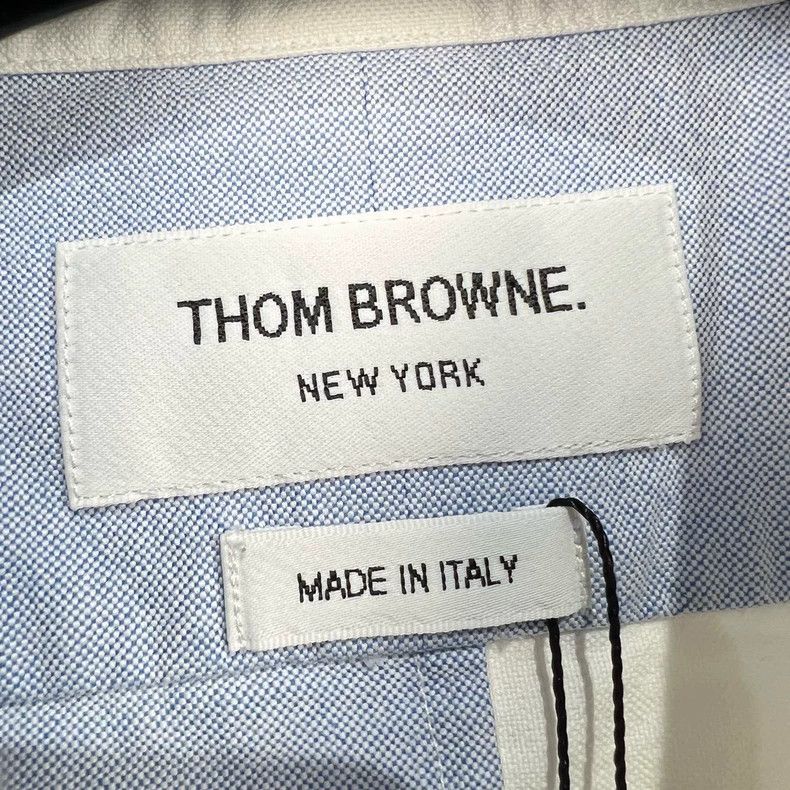 Thom Browne Thom Browne size1 White and blue four-bar shirt Size US S / EU 44-46 / 1 - 6 Thumbnail