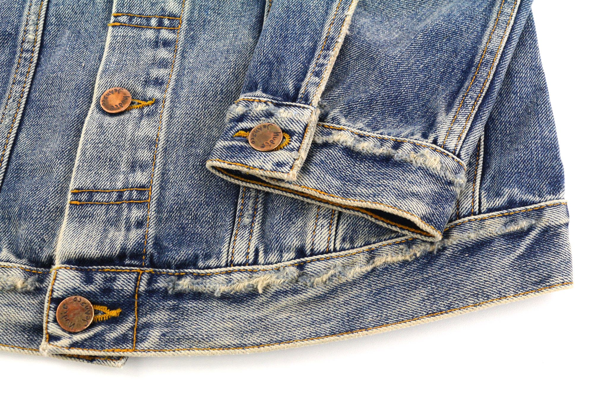 Nudie Jeans BILLY S Shimmering Indigo Washed Ripped Polo Jacket 82489 Size US S / EU 44-46 / 1 - 5 Thumbnail