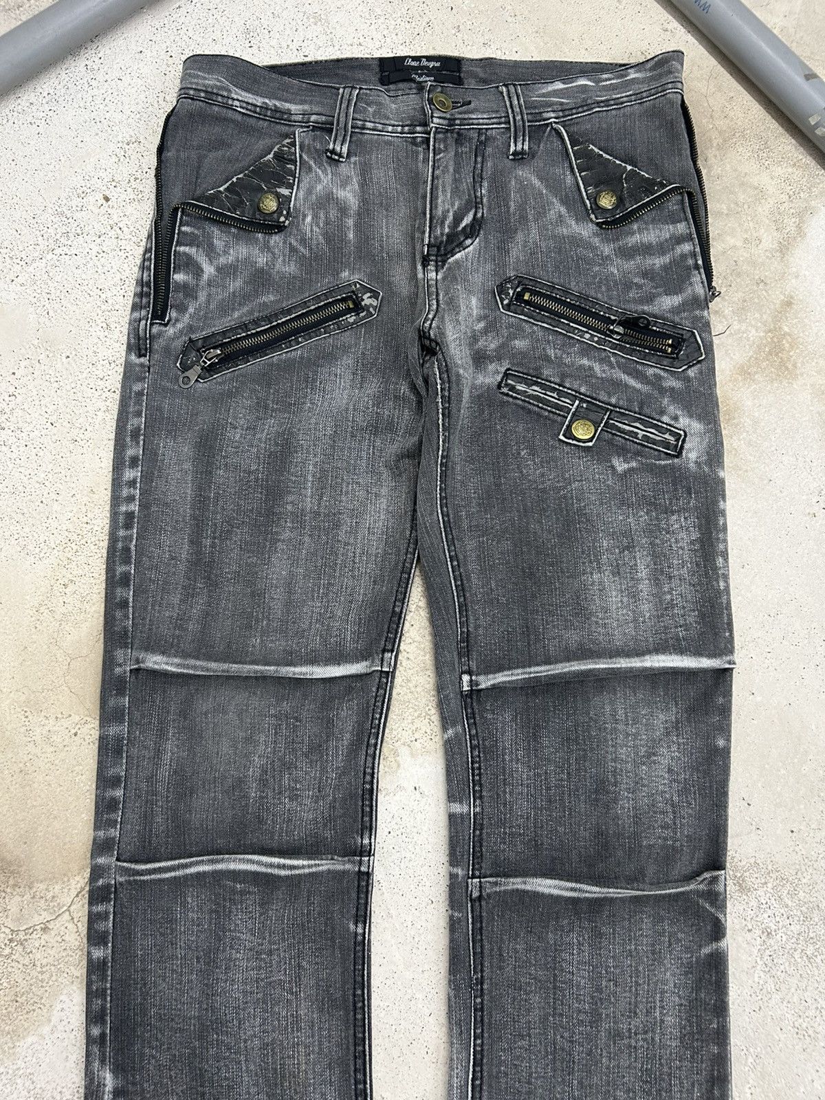 If Six Was Nine Clone Deugru Japan Grey Wash Punkers Pocket Zipper Size US 31 - 14 Thumbnail