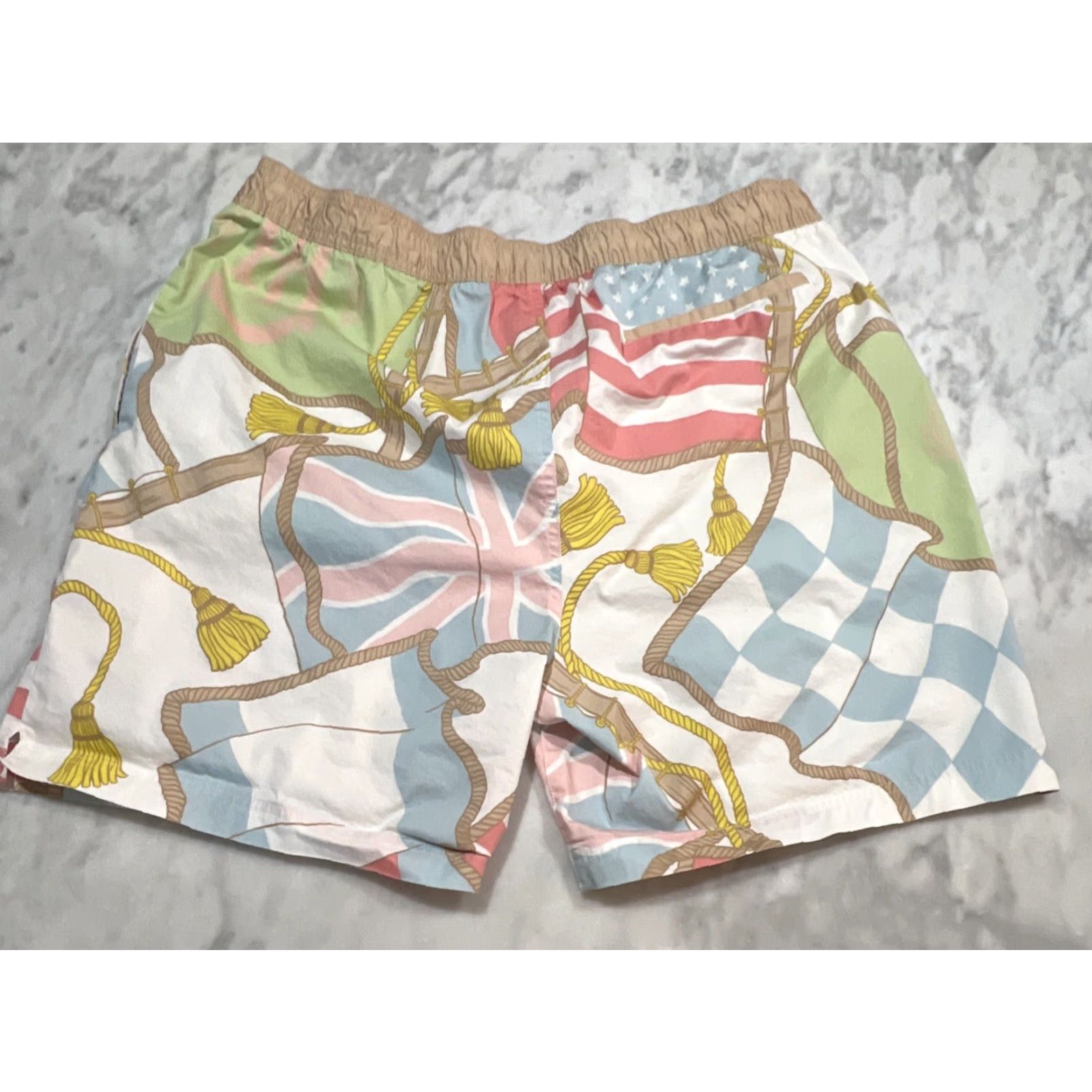 Tommy Hilfiger Tommy Hilfiger Men Lined Swim Shorts Trunks 2XL Cotton Blend Pockets Drawstring Multicolor Beach Logo Size US 39 - 5 Thumbnail