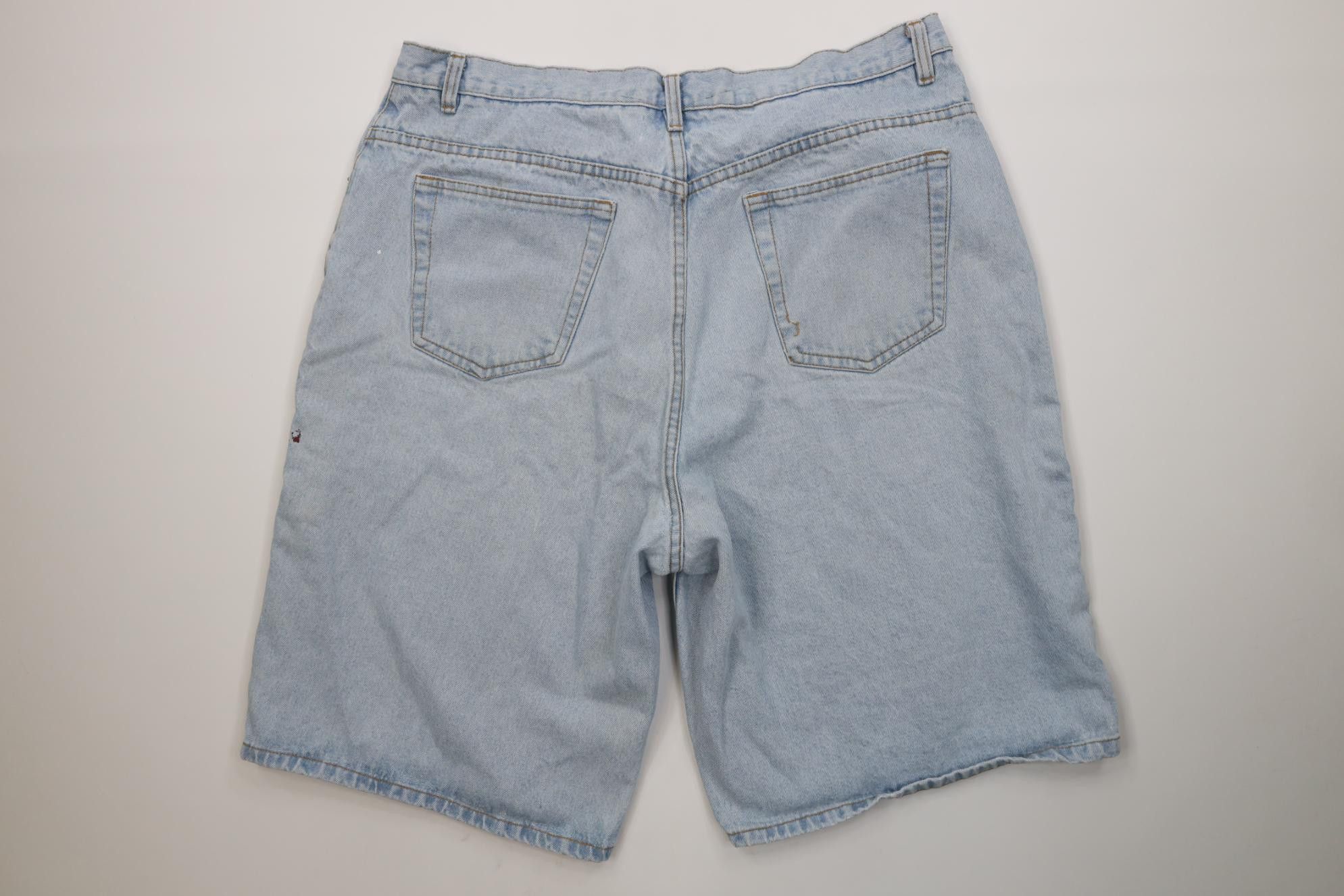 Vintage Vintage 90s IOU Skateboarding Baggy Denim Jean Shorts Blue Size US 38 / EU 54 - 11 Thumbnail