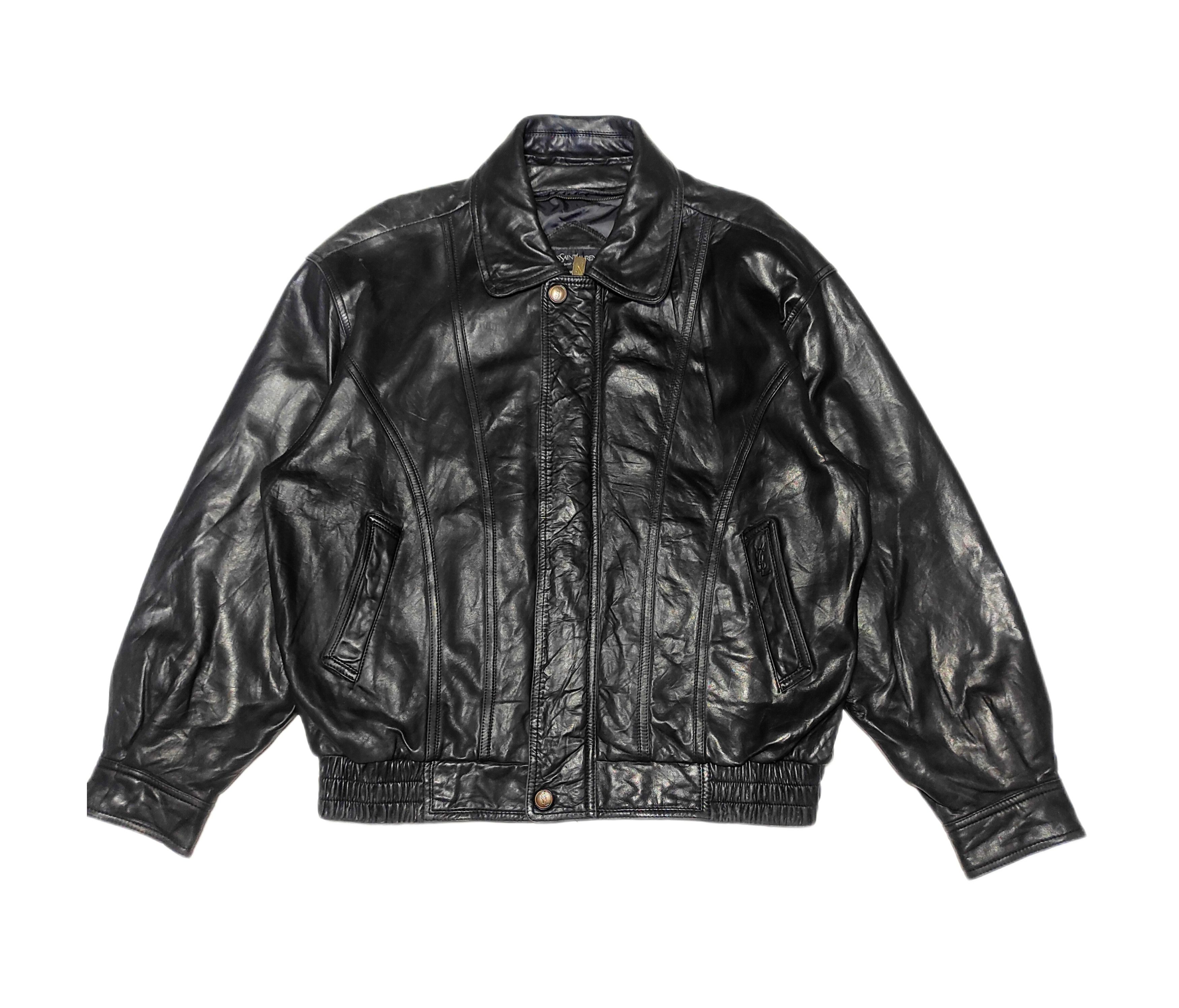 Yves Saint Laurent Rare! Beautiful Yves Saint Laurent Bomber Leather Jacket Size US L / EU 52-54 / 3 - 1 Thumbnail