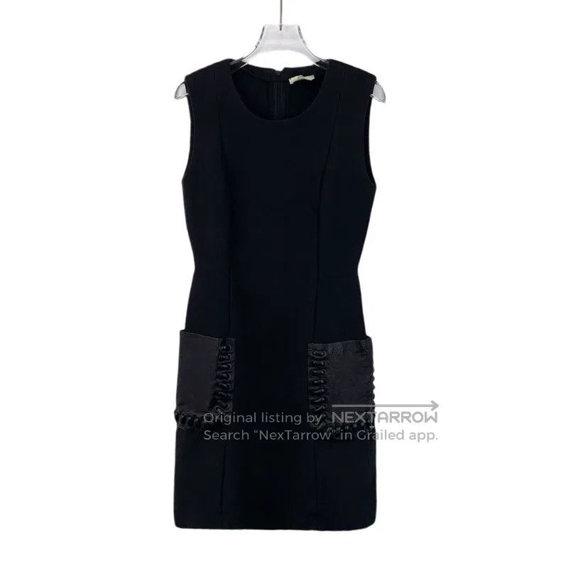 Fendi Fendi Black leather and wool blend round neck sleeveless d Size XXS / US 00 / IT 34 - 1 Thumbnail