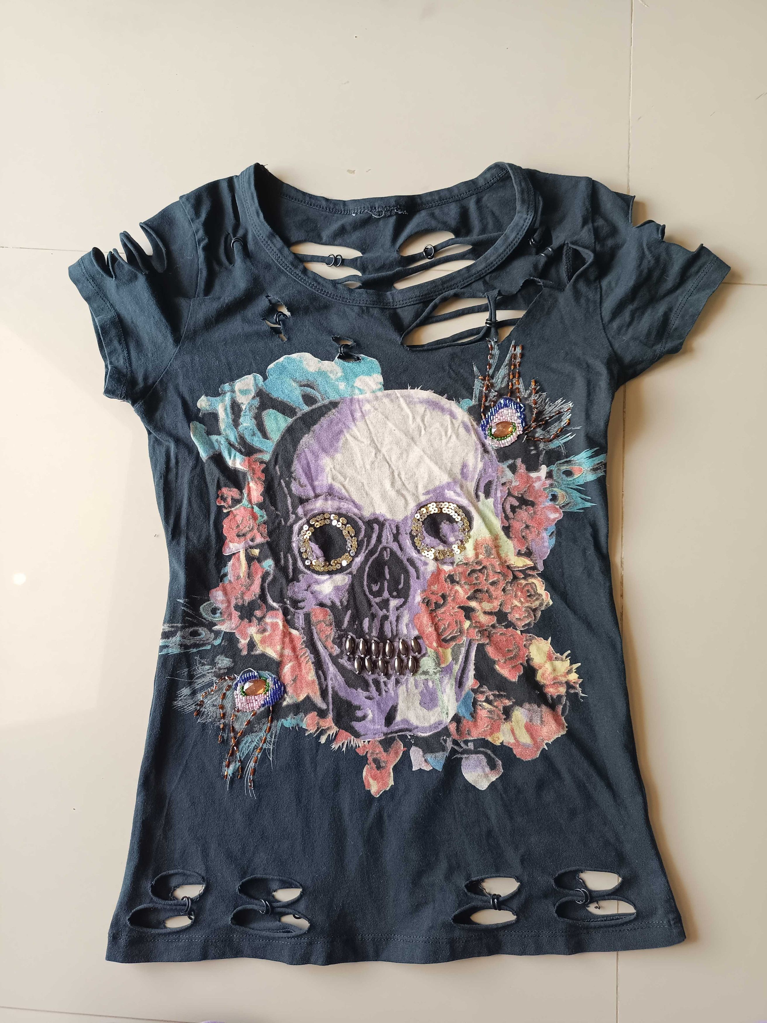 Vintage Crossbonez Distressed Skull Short Sleeve Strict TShirt Size US M / EU 48-50 / 2 - 20 Thumbnail
