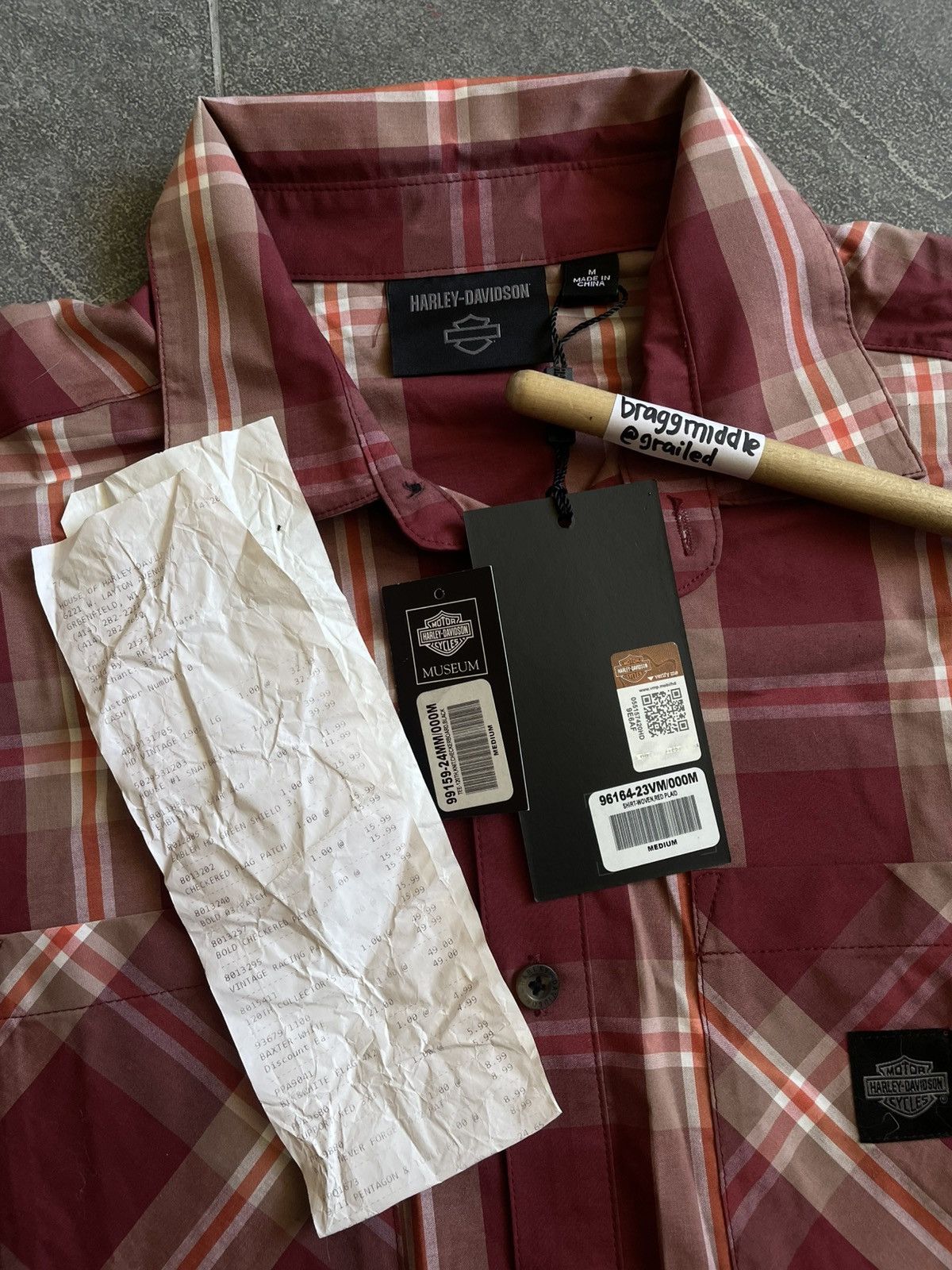Harley Davidson Harley Davidson Shirt Woven Red Plaid Original HD Museum Size US M / EU 48-50 / 2 - 5 Thumbnail