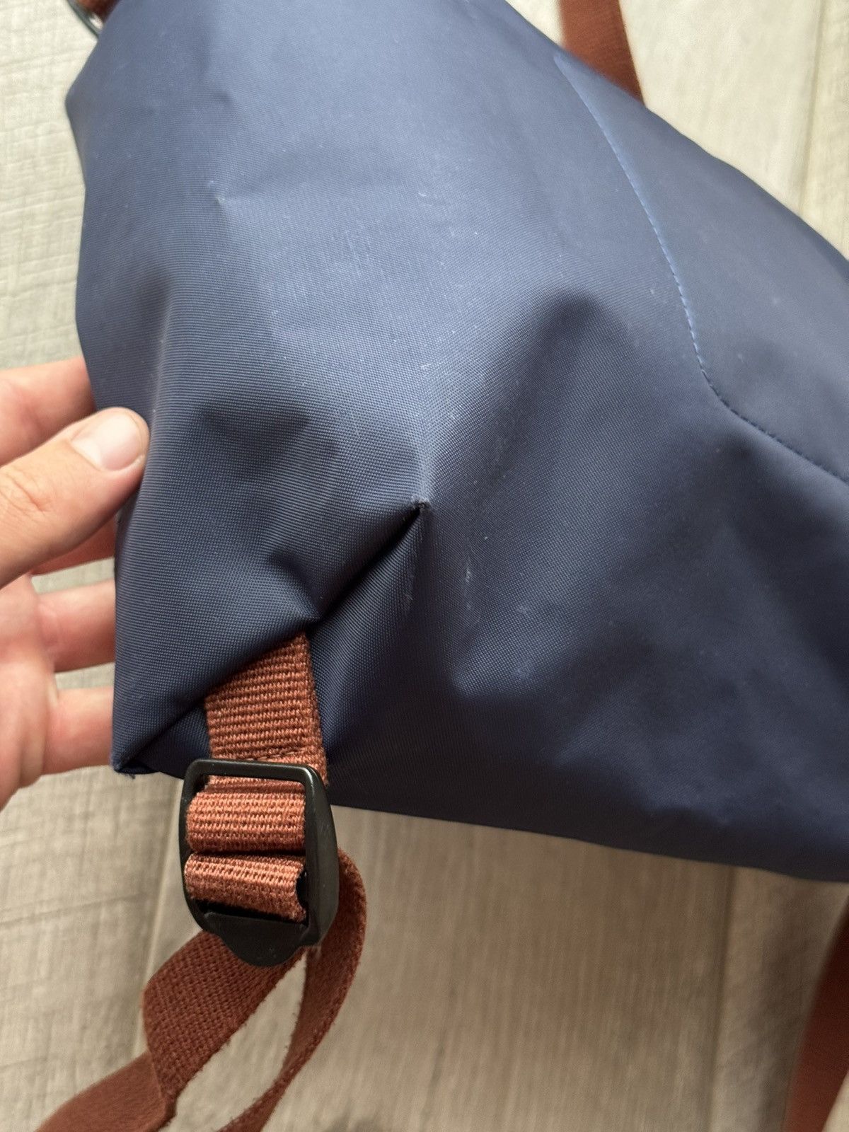 Longchamp Longchamp Le Pliage Navy Brown Blue Nylon Backpack USED Size ONE SIZE - 13 Thumbnail