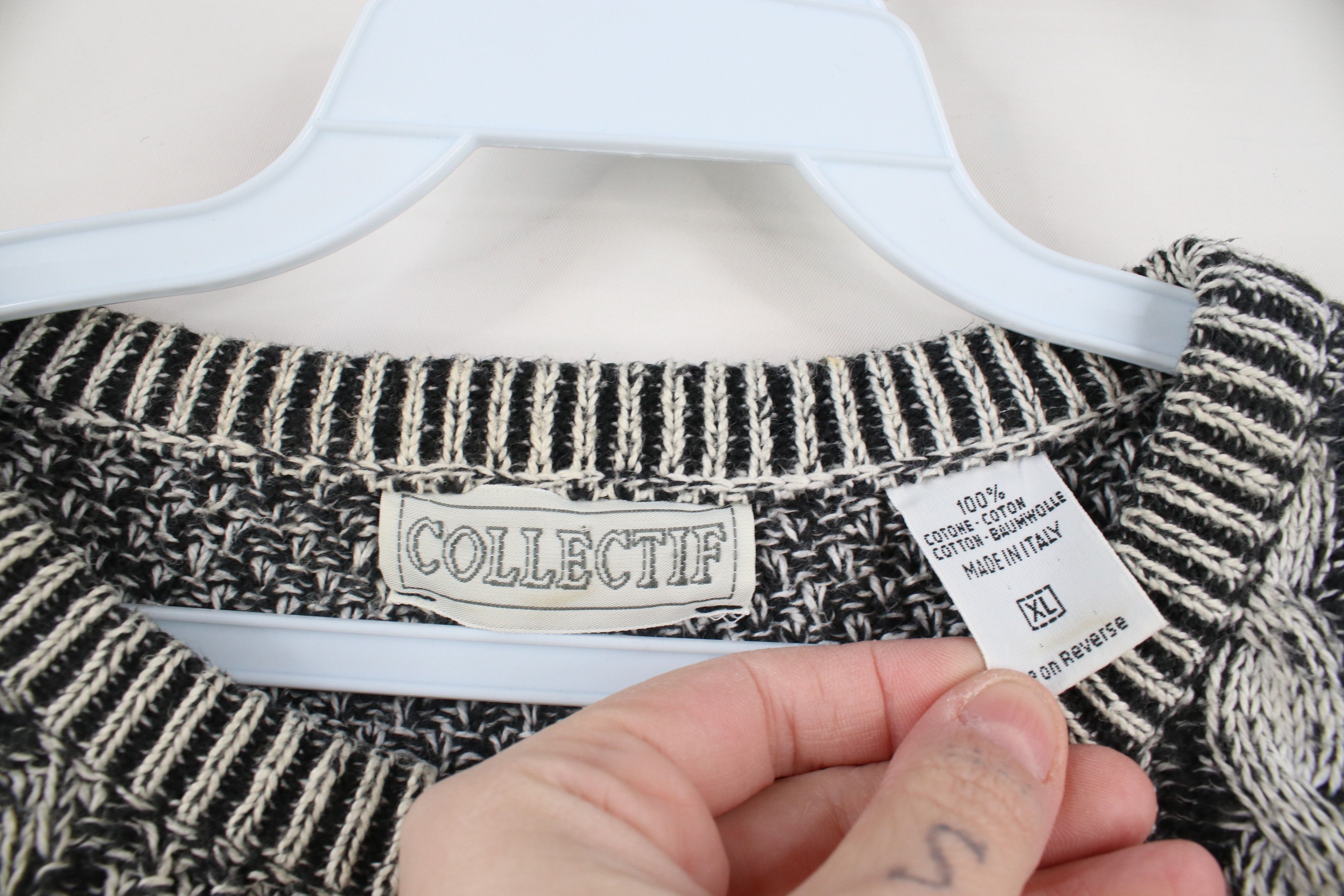 Vintage Vintage 90s Streetwear Geometric Thermal Cable Knit Sweater Size XL / US 12-14 / IT 48-50 - 7 Thumbnail