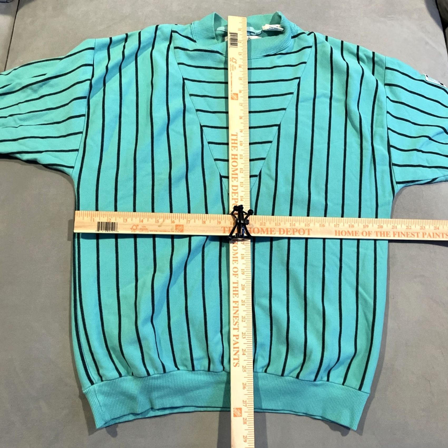 Le Coq Sportif VINTAGE Le Coq Sportif Sweatshirt Crewneck Striped Teal Medium Pullover Men Classic Size US M / EU 48-50 / 2 - 5 Thumbnail