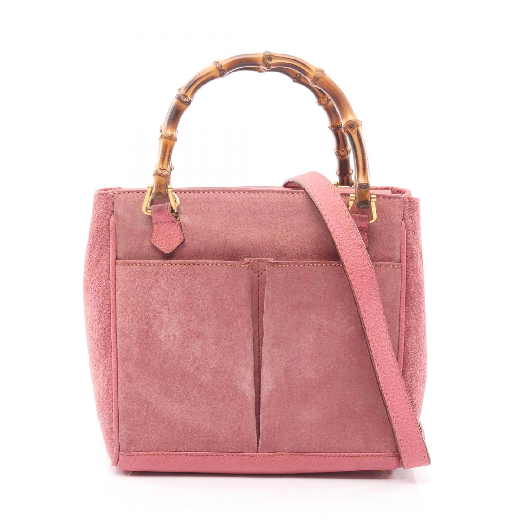Gucci Gucci Gucci Bamboo Suede Leather Handbag Leather Handbag 0001230316 DUTY FREE for USA Size ONE SIZE - 1 Thumbnail