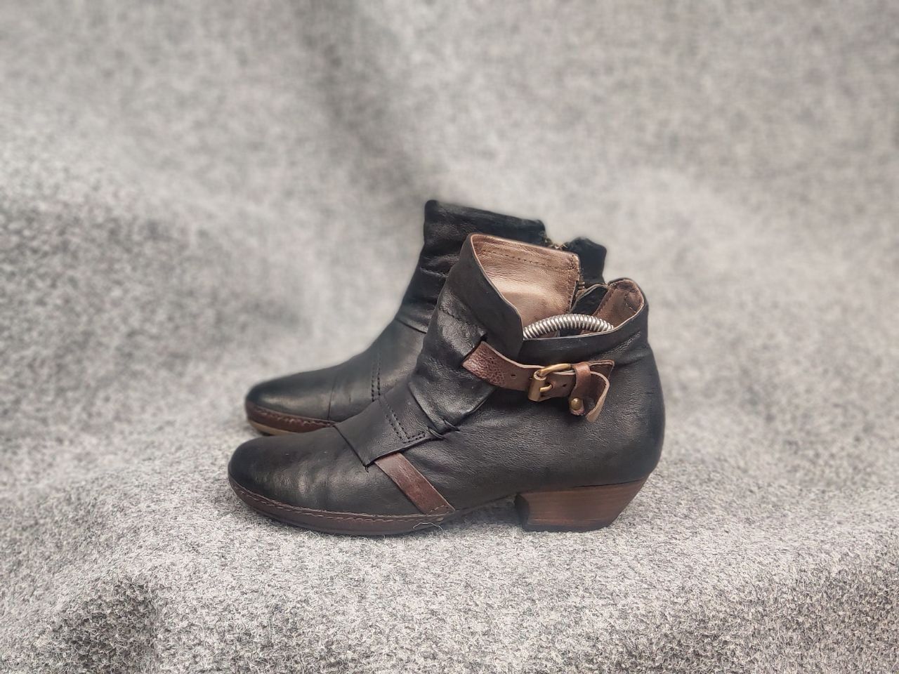 A.S.98 A.S.98 Airstep Itay Design Zip Buckle Boho Biker Ankle Boots Size US 8 / IT 38 - 11 Thumbnail