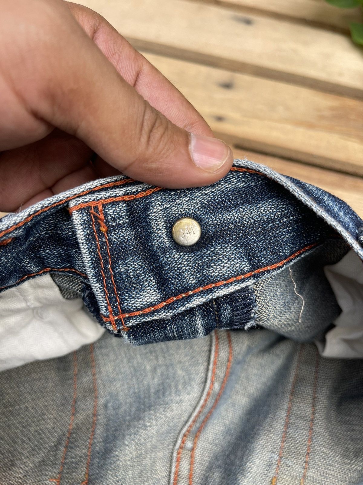 Levis 505 Distressed Faded Denim Jeans
