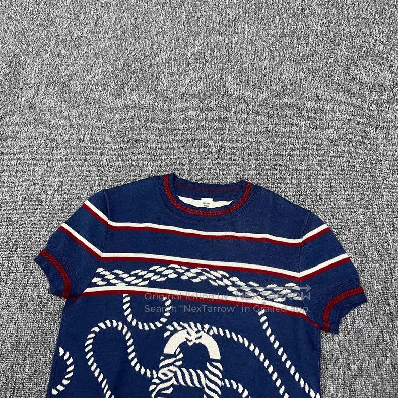 Hermes Hermes Pig Nose Cashmere Silk Short Sleeve Knit Top Size XXS / US 00 / IT 34 - 3 Thumbnail