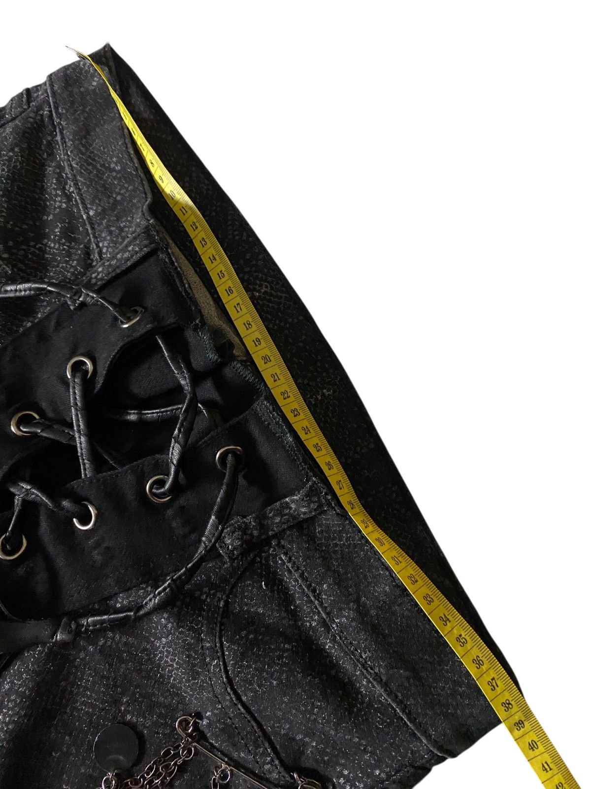 If Six Was Nine 2000's Snakeskin Laced Up Chain Custom Flared Pants Size US 28 / EU 44 - 11 Thumbnail