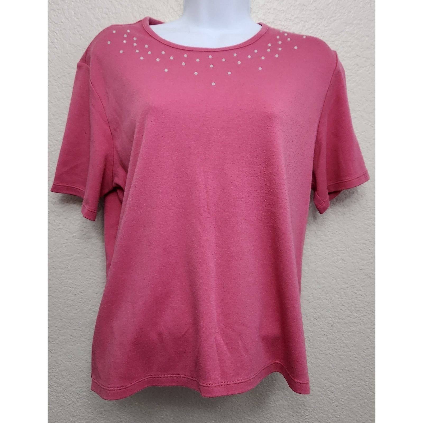 Other Draper's & Damon's Pink Rhinestone Bodice Top PL Lightweight Size L / US 10 / IT 46 - 1 Thumbnail