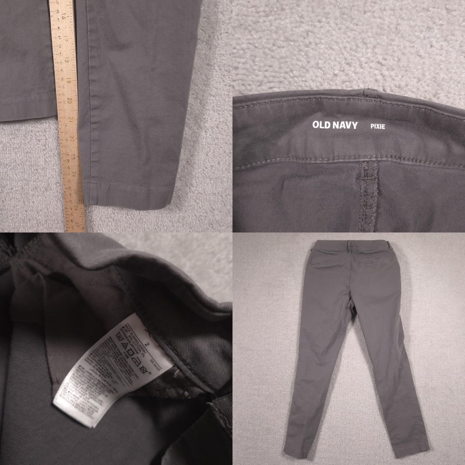 Old Navy Old Navy Pants Womens 2 Gray Pixie Skinny Ankle Stretch Chino Twill Work Pants Size 26" / US 2 / IT 38 - 8 Thumbnail