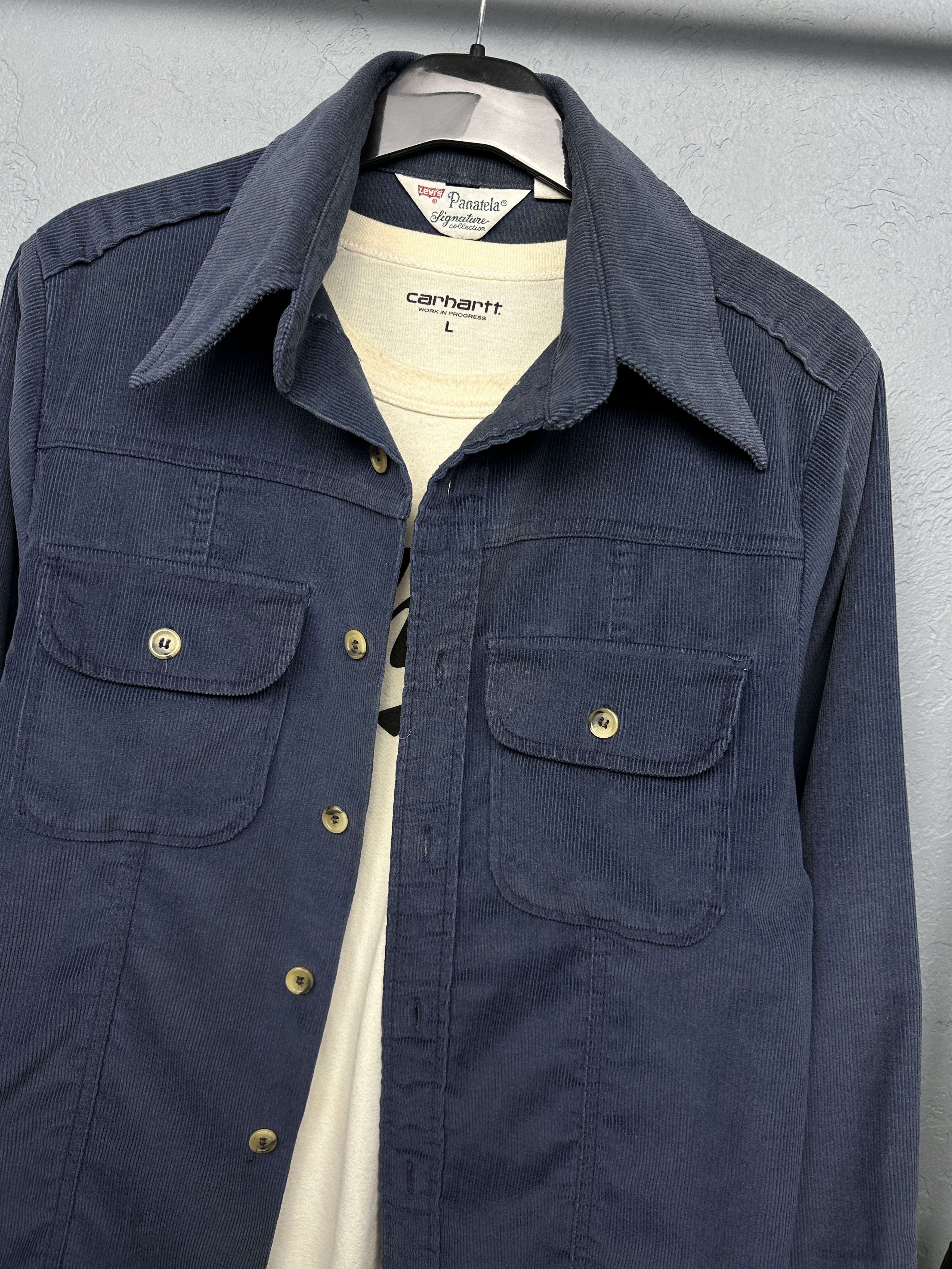 Levi's Levi's Panatela 70s Vintage Mens Corduroy Flannel Shirt Size US M / EU 48-50 / 2 - 2 Thumbnail
