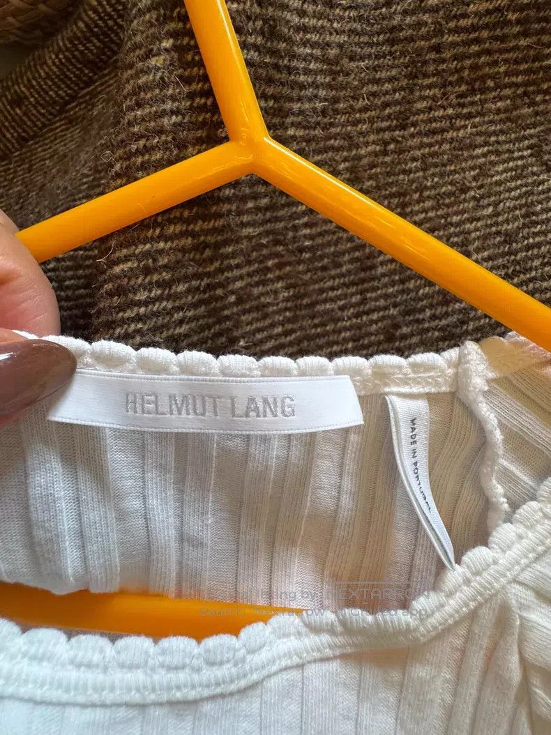 Helmut Lang Helmut Lang Short Sleeve Knit Top, Beige, With Shoulder Ti Size XS / US 0-2 / IT 36-38 - 3 Thumbnail