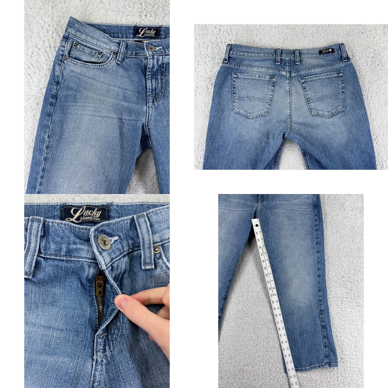 Lucky Brand Lucky Brand Jeans Pants Womens 6 Blue Denim Cropped 30x22 90s Designer 5-Pocket Denim Regular Womens Size 28" / US 6 / IT 42 - 8 Thumbnail