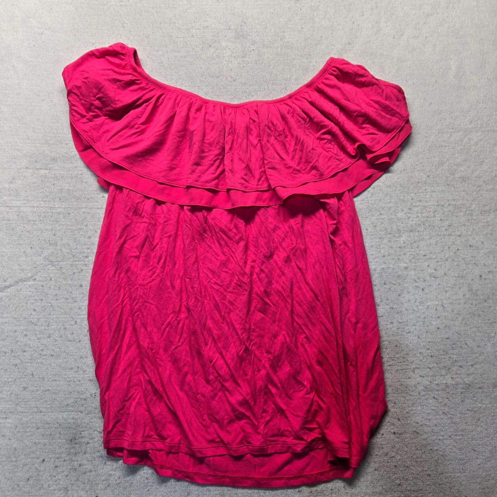 Pinko EST. 1946 Women's Shirt Pink Off The Shoulder 18/20 Plus Flutter Sleeve Paisley Blouse Tunic Regular Adult Women Size 3XL / US 20-22 - 7 Thumbnail