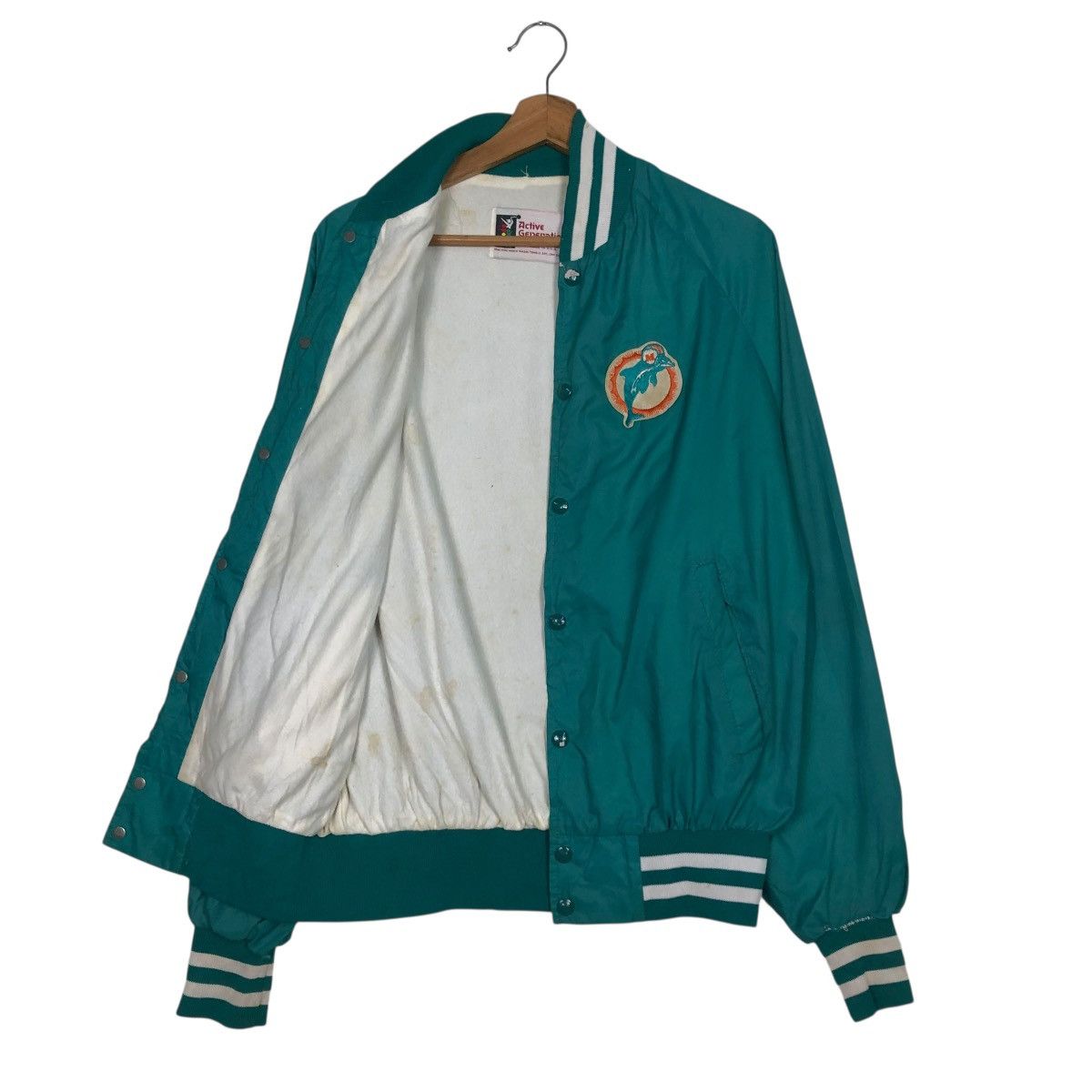 Vintage 🔥VINTAGE BOMBER JACKET DALLAS EMBLEM MFG DOLPHIN BIG LOGO Size US L / EU 52-54 / 3 - 13 Thumbnail