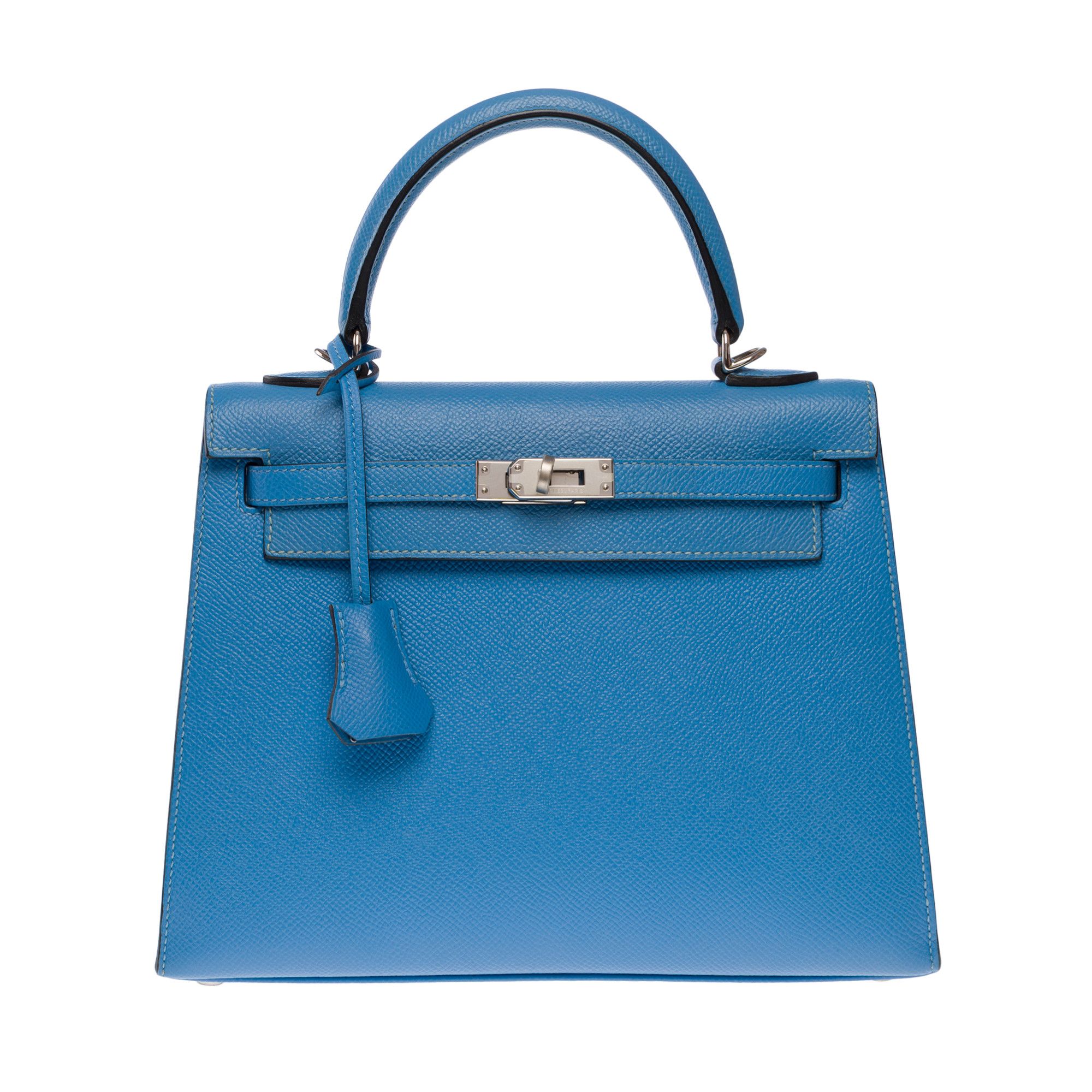 Hermes HERMES Kelly 25 in Blue Leather Size ONE SIZE - 3 Thumbnail