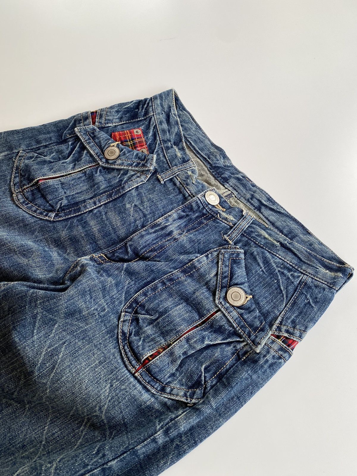Japanese Brand × Vintage Vintage Denim Double Waist Flared Size US 32 / EU 48 - 6 Thumbnail
