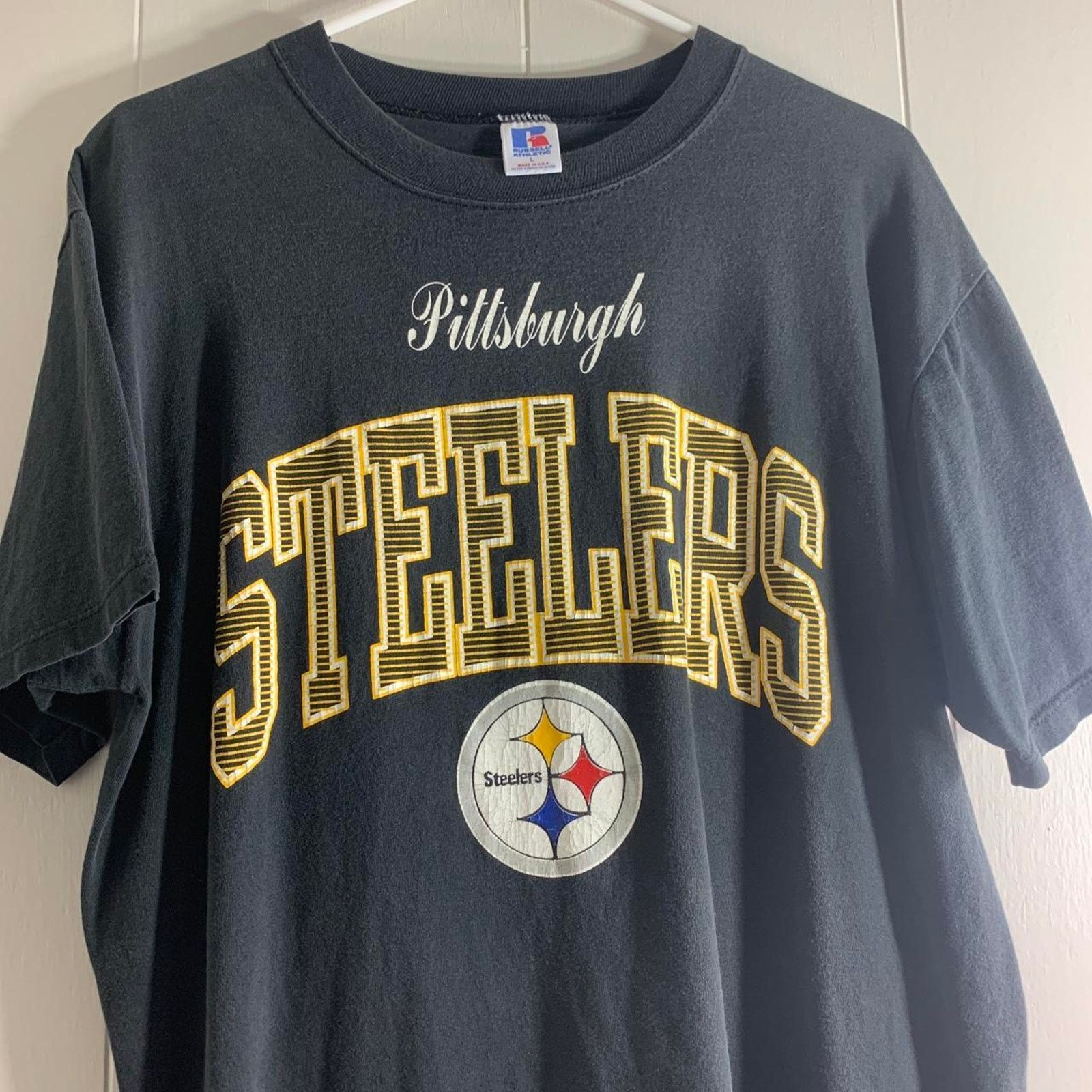 Russell Athletic vintage 90s NFL PITTSBURGH STEELERS FOOTBALL tee shirt LARGE Size US L / EU 52-54 / 3 - 4 Thumbnail