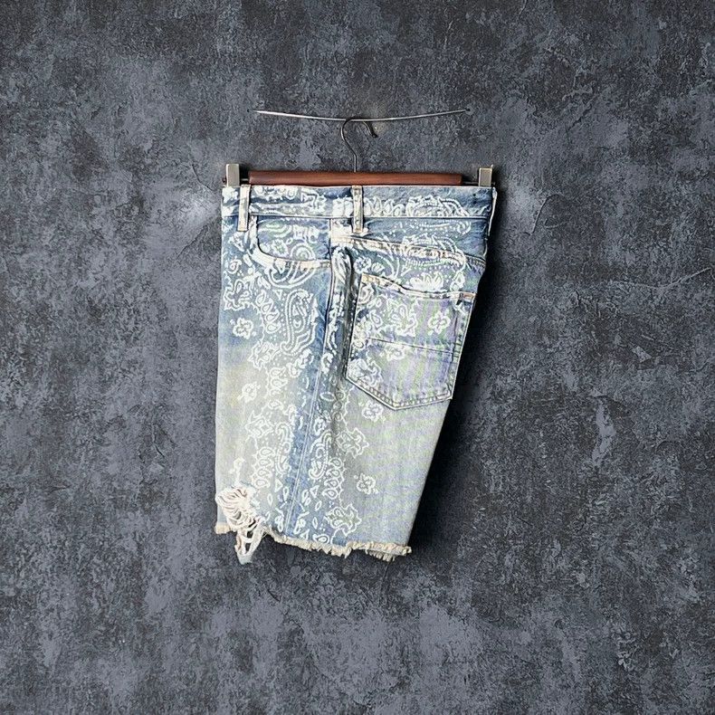 Amiri Amiri Blue Cotton Denim Shorts Size US 30 / EU 46 - 7 Thumbnail