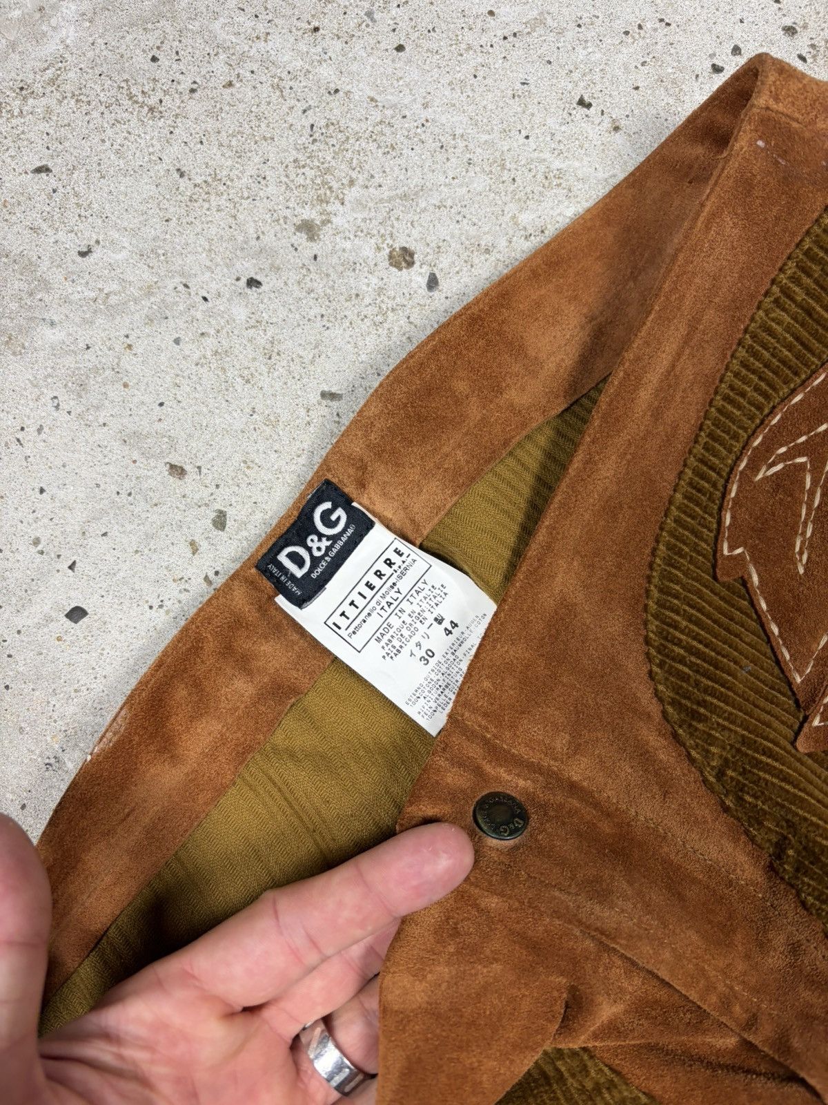 Dolce & Gabbana 2000s Dolce & Gabbana Corduroy Bootcut Pants Suede Leaves Size 30" / US 8 / IT 44 - 10 Thumbnail