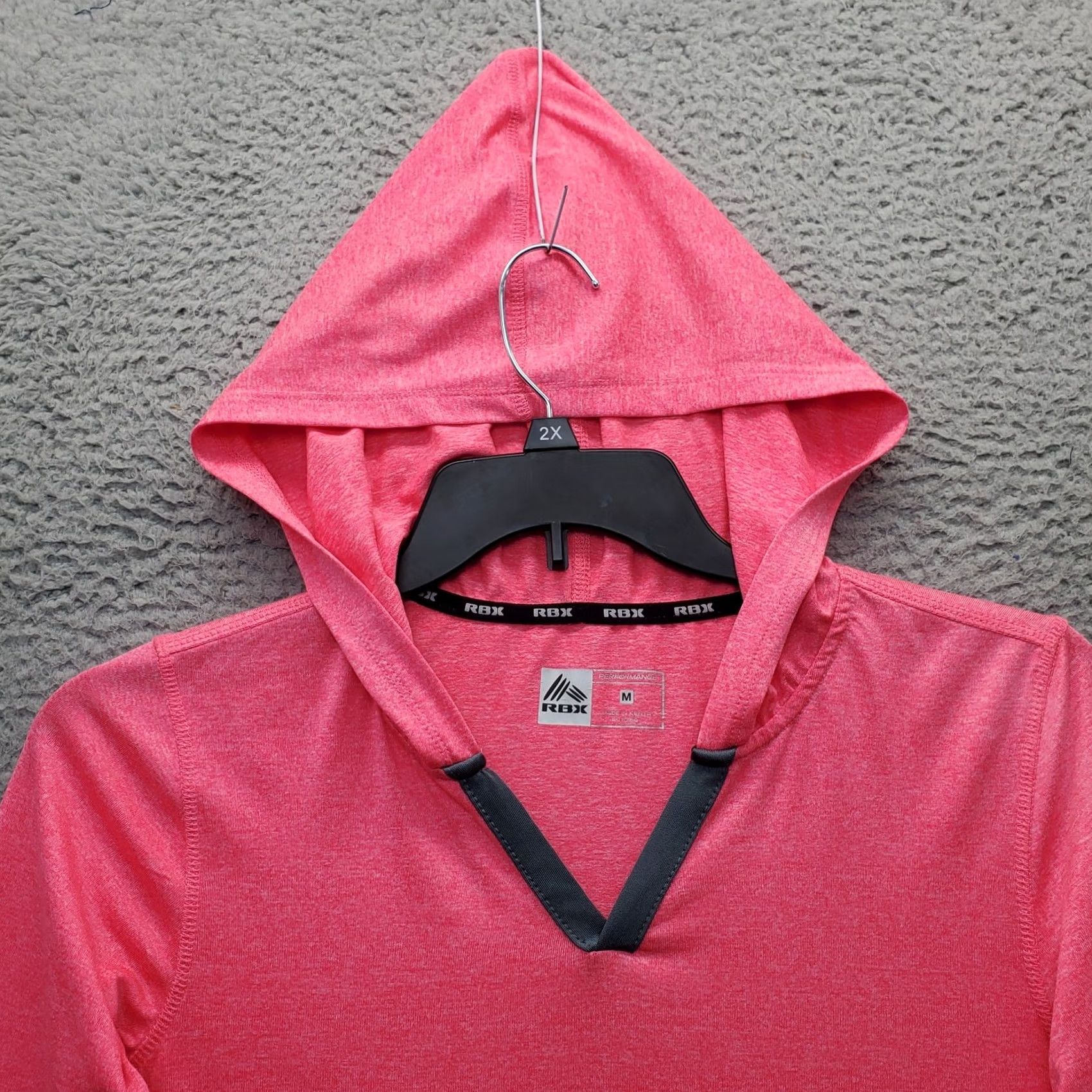 Vintage RBX Active Hoodie Women's M Pink Performance Kangaroo Pocket Thumb Hole Sleeve Shirt Size M / US 6-8 / IT 42-44 - 3 Thumbnail