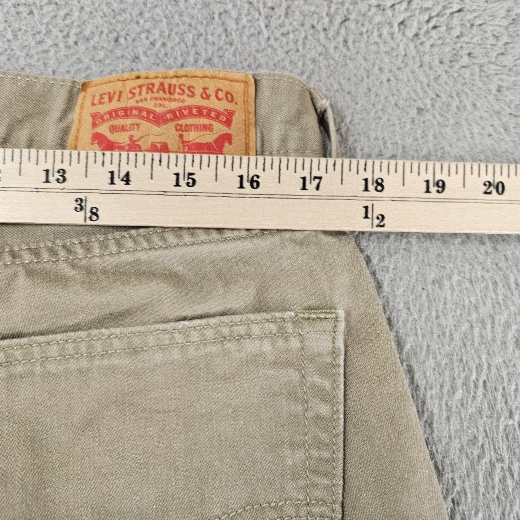 Levi's Levis Jeans Mens 33x27 Beige Straight Regular Fit Denim Pants - 100% Cotton, Zip, Five-Pocket, Regular Inseam 27 in, Vintage No, Light Wash Size US 33 - 6 Thumbnail