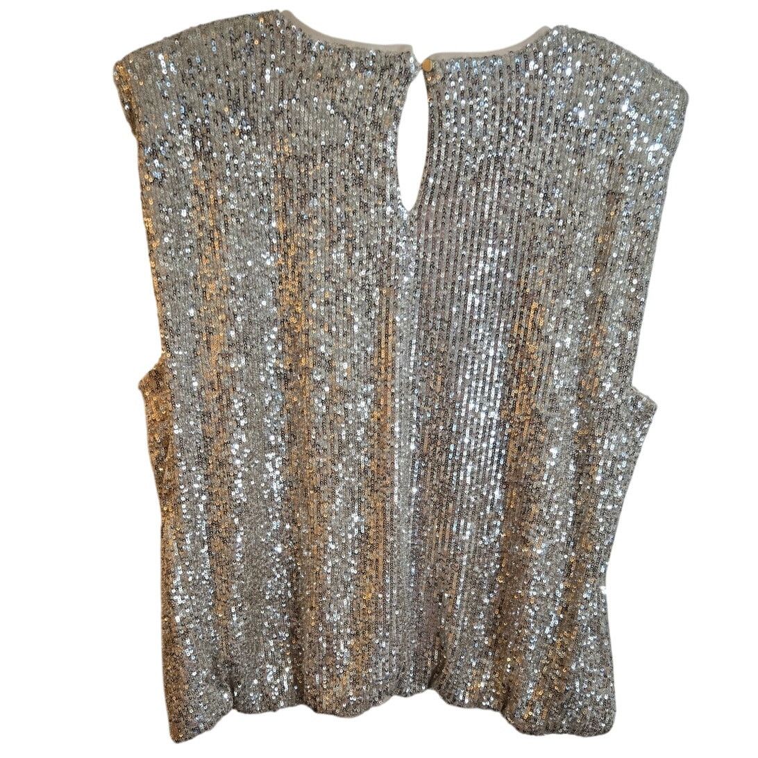Other ilver Sequin Top – Women’s 1X with Shoulder Pads Size XL / US 12-14 / IT 48-50 - 6 Thumbnail