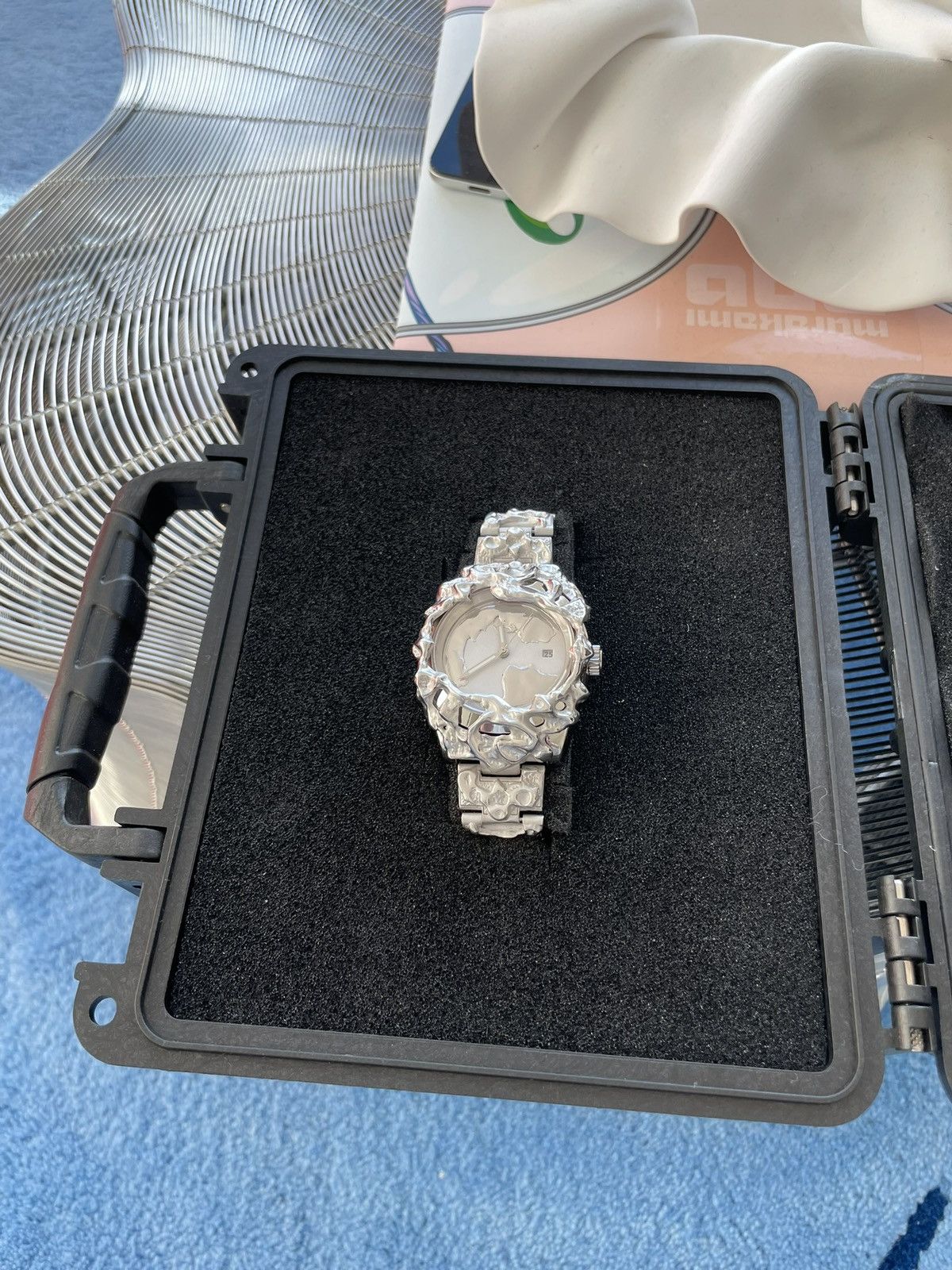 image of Alabaster Industries Watch Rhodium Core In Lithium Silver, Men's
