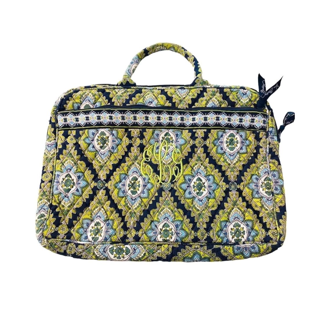 Vera Bradley Vera Bradley Cambridge Laptop Sleeve Tote Bag Monogrammed "ELG" 11" h x 14" w x 1" d Multicolor Cotton Blend Laptop Bag Women Monogrammed ELG Size ONE SIZE - 2 Thumbnail